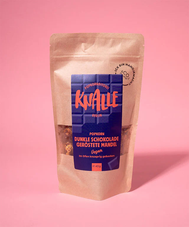 Knalle Dunkle Schokolade Geröstete Mandel Popcorn