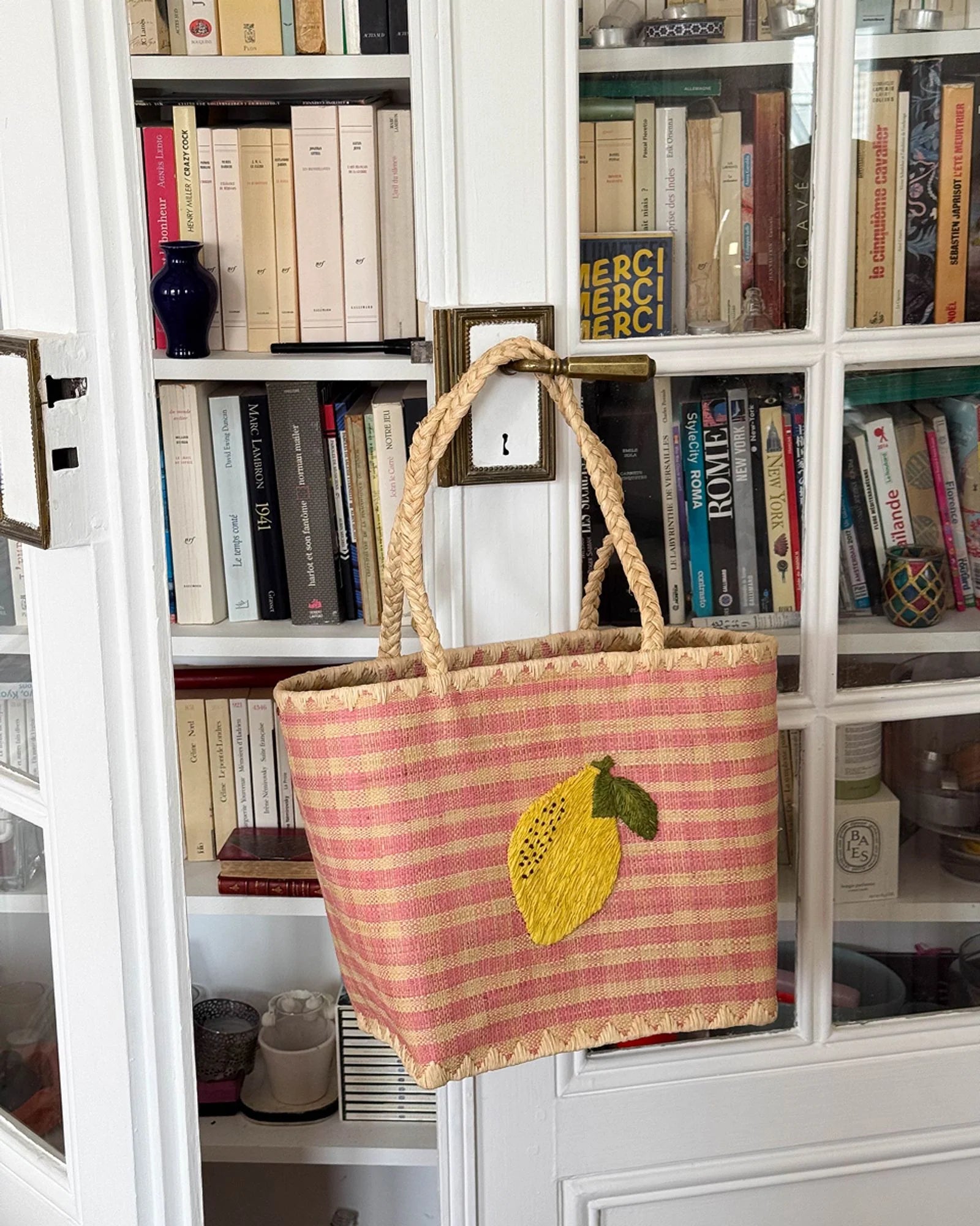 Rice Groß Raffia Tasche