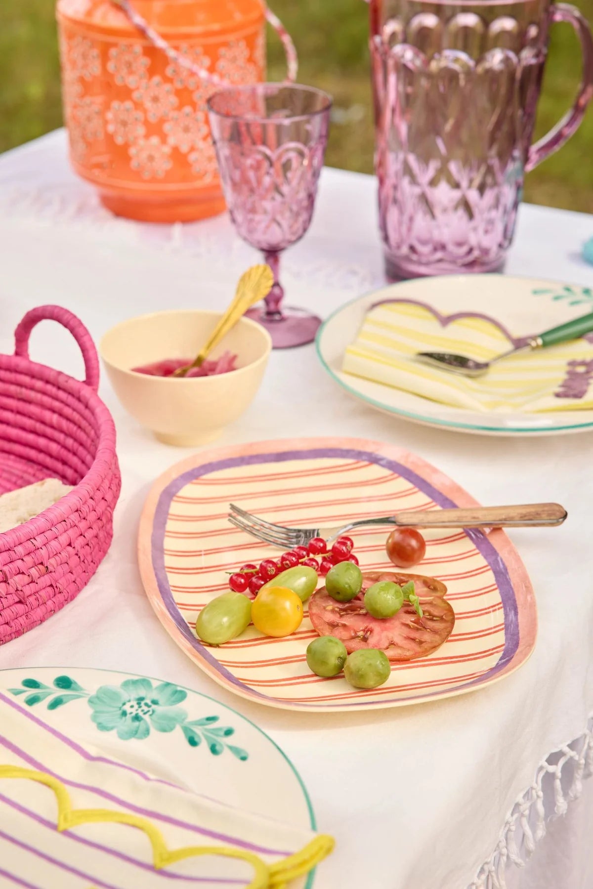 Rice Rechteckig Teller -Stripey Love Print