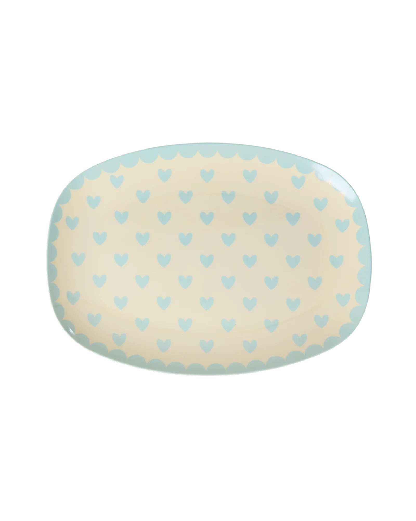 Rice Kleiner Teller Herzen blau