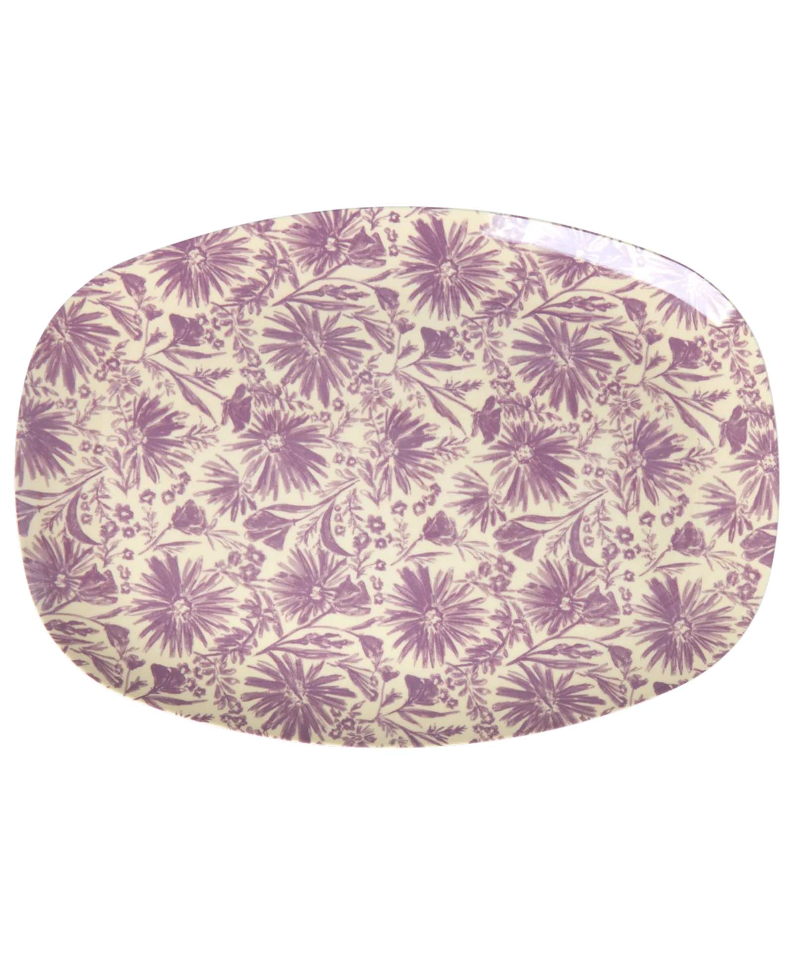 Rice Groß Rechteckig Teller groß Lila Flower