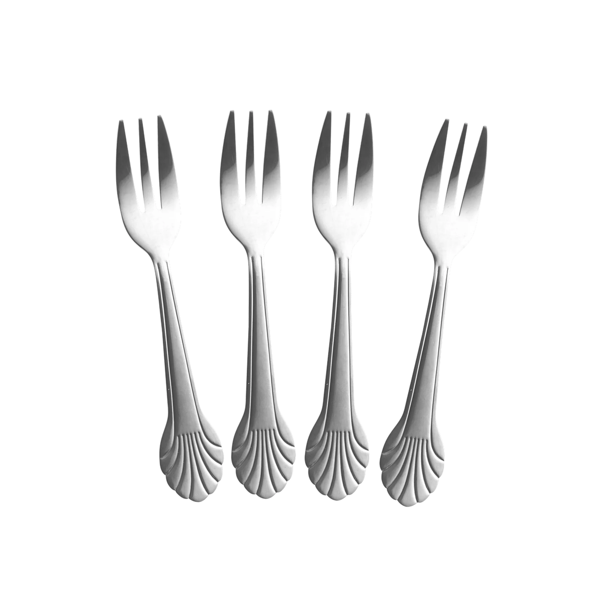 Rice Kuchengabel 4er Set Silber