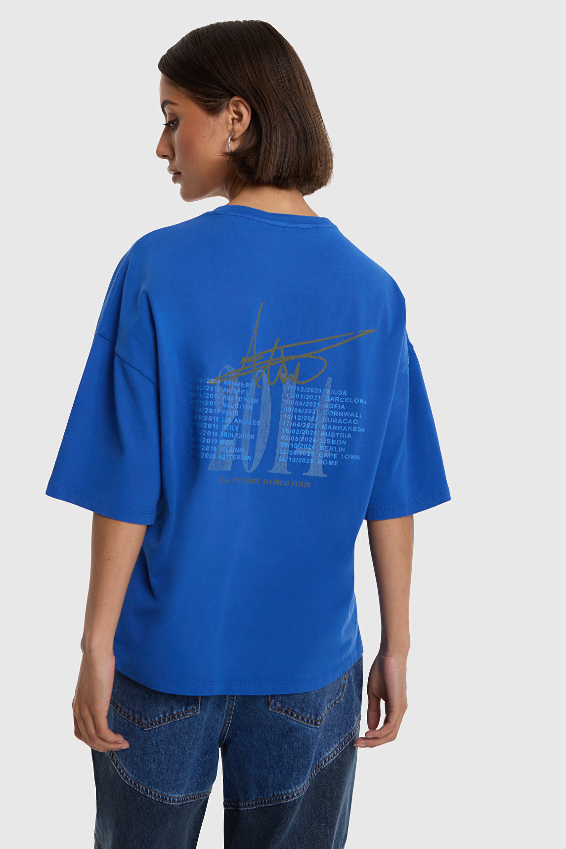 ALIX The Label Tour T-Shirt in Bright Blue – Ansicht 2