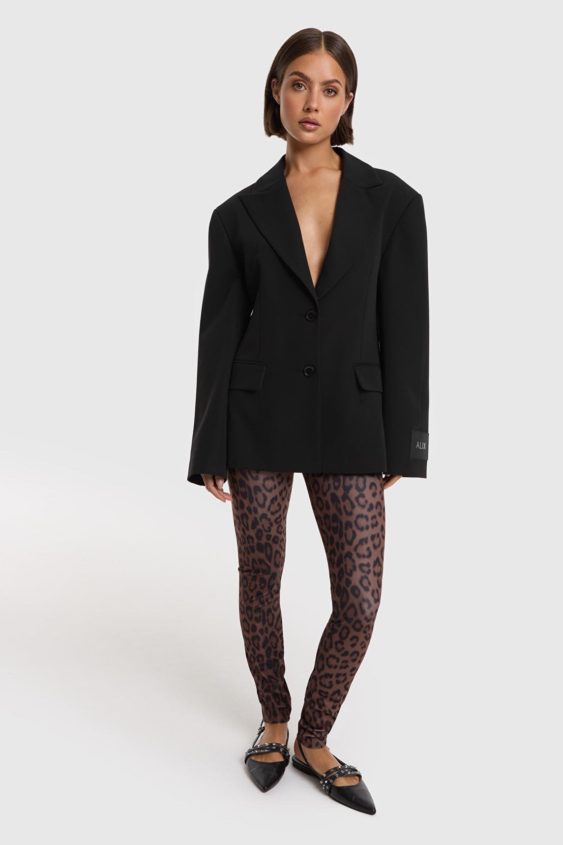 ALIX The Label Leopard Legging Animal – Vorderansicht