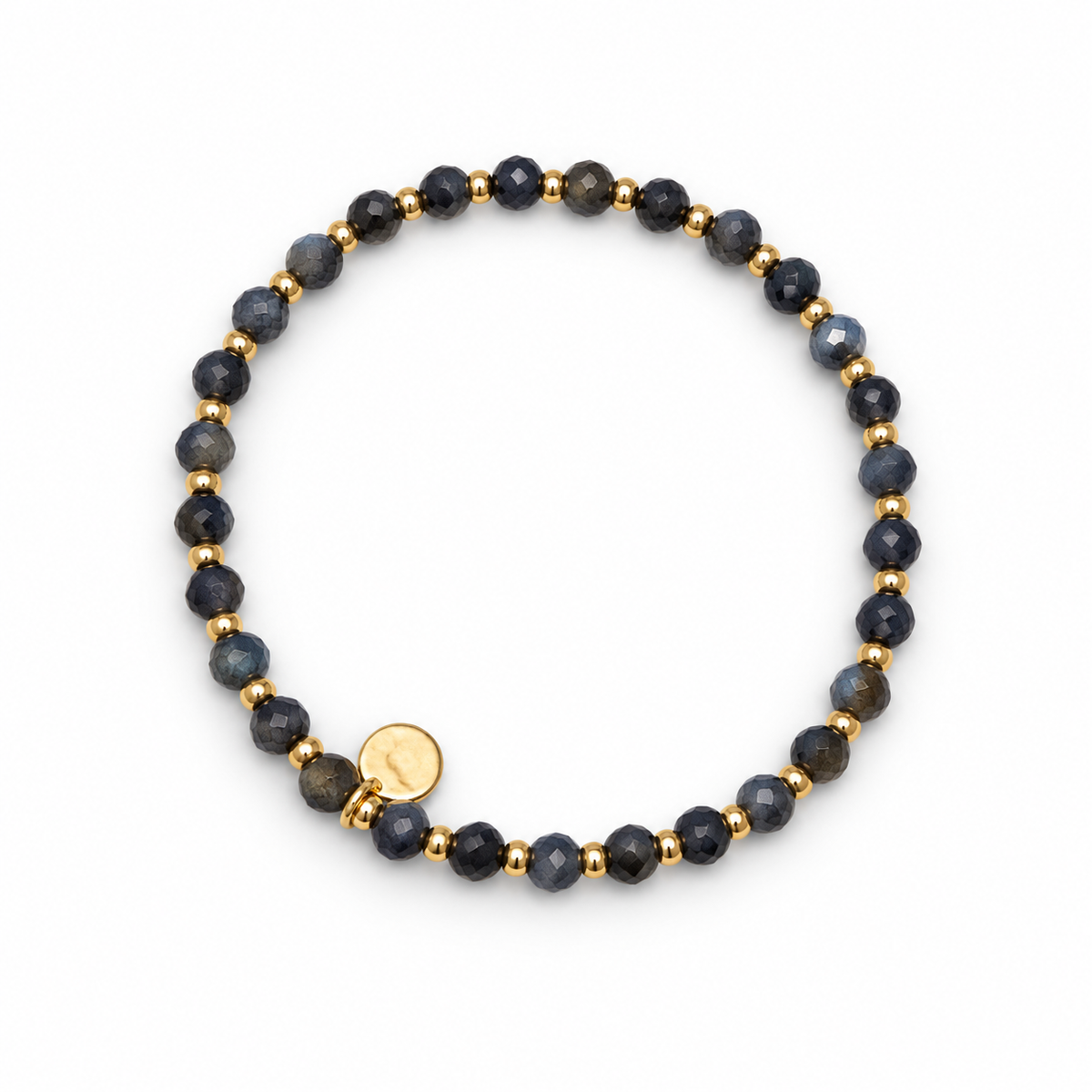 Armband Facettenperlen Blaugrau