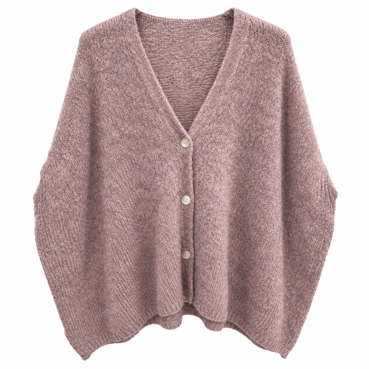 Cardigan Soft Knit Mauve Vorderansicht