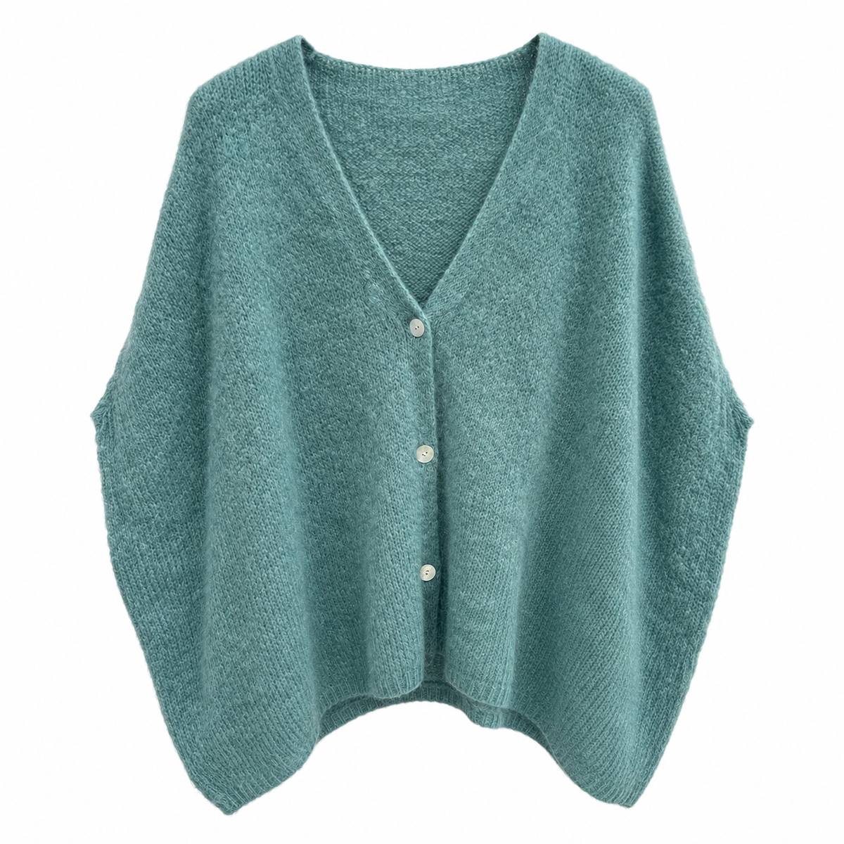 Cardigan Soft Knit Türkis Vorderansicht
