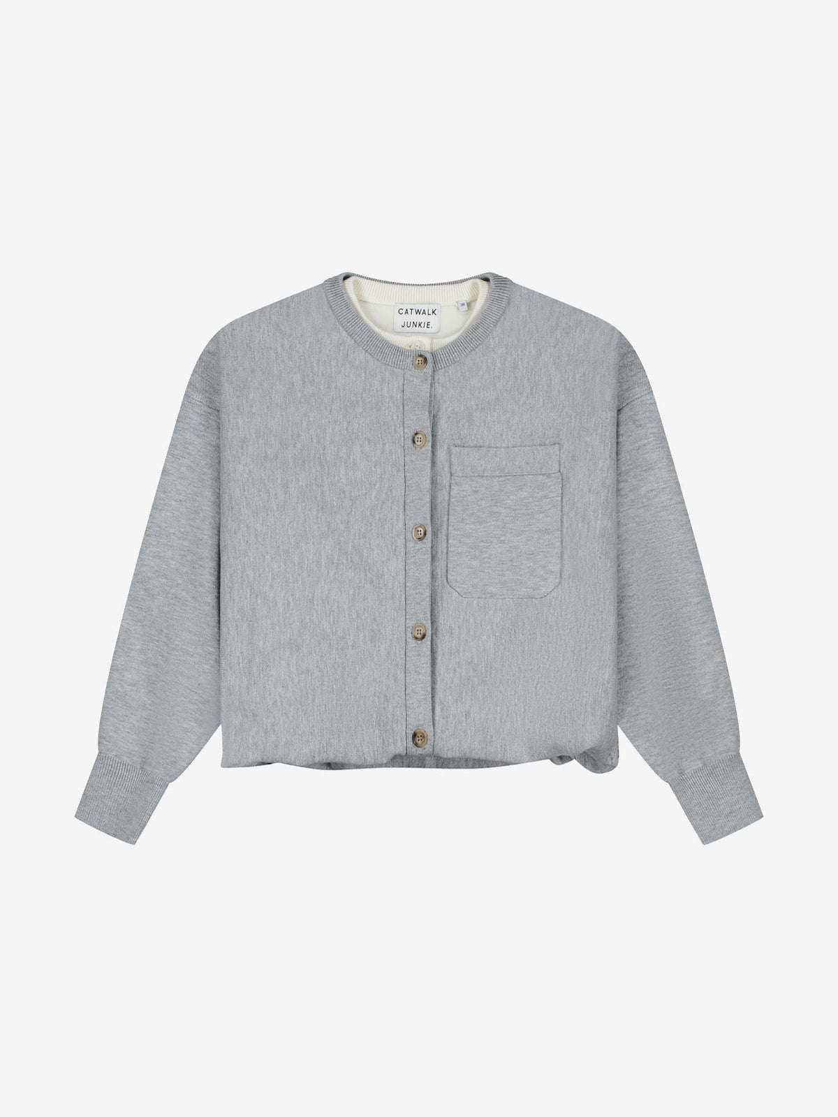 Catwalk Junkie Double Layer Cardigan – Grey Melange