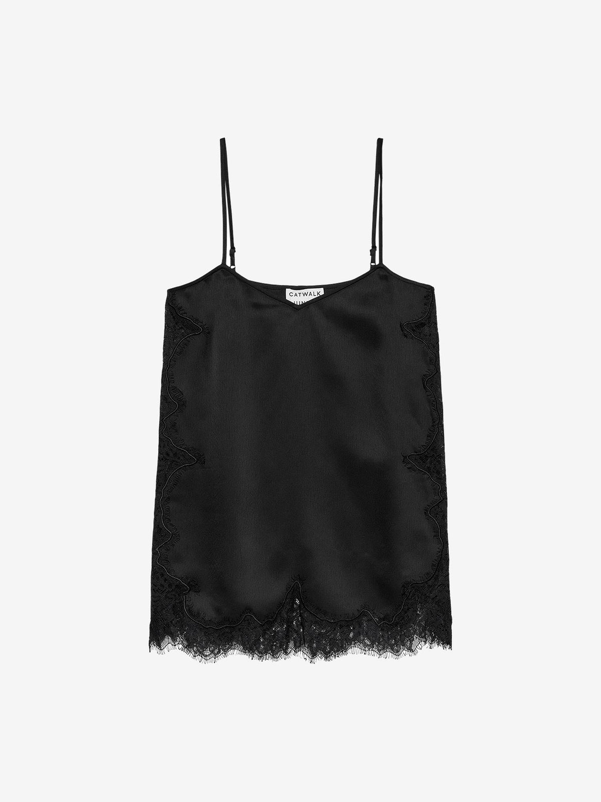 Catwalk Junkie Lace Spaghetti Top Schwarz – Herstellerbild