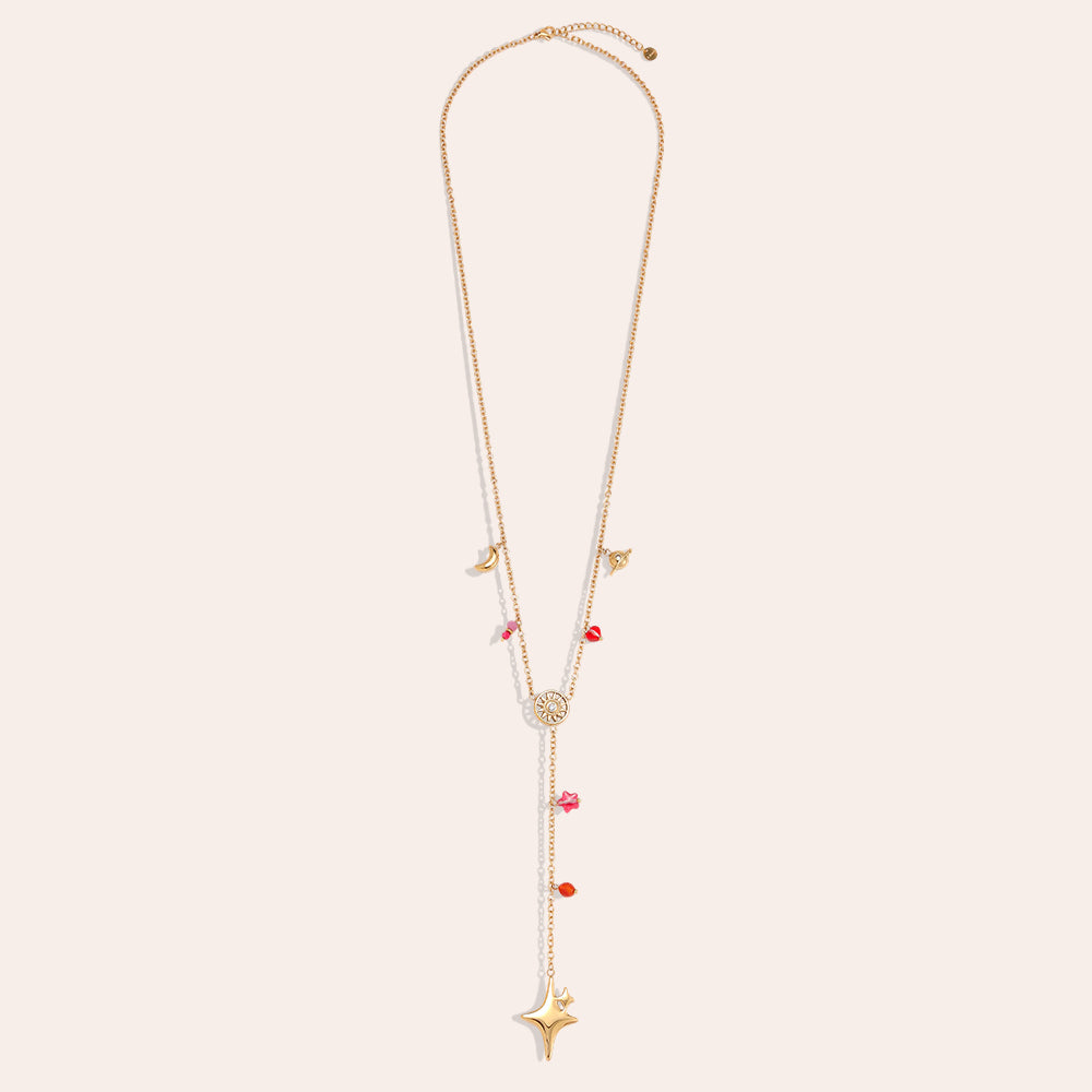 Charmkette Gold mit Kristall und Anhängern – Herstellerfoto