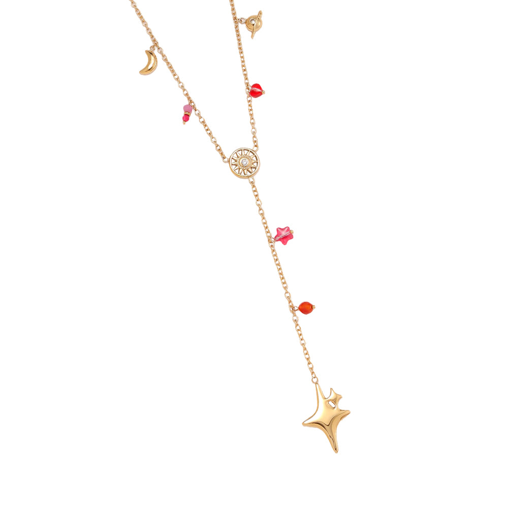 Charmkette Gold mit Kristall und Anhängern – Herstellerfoto