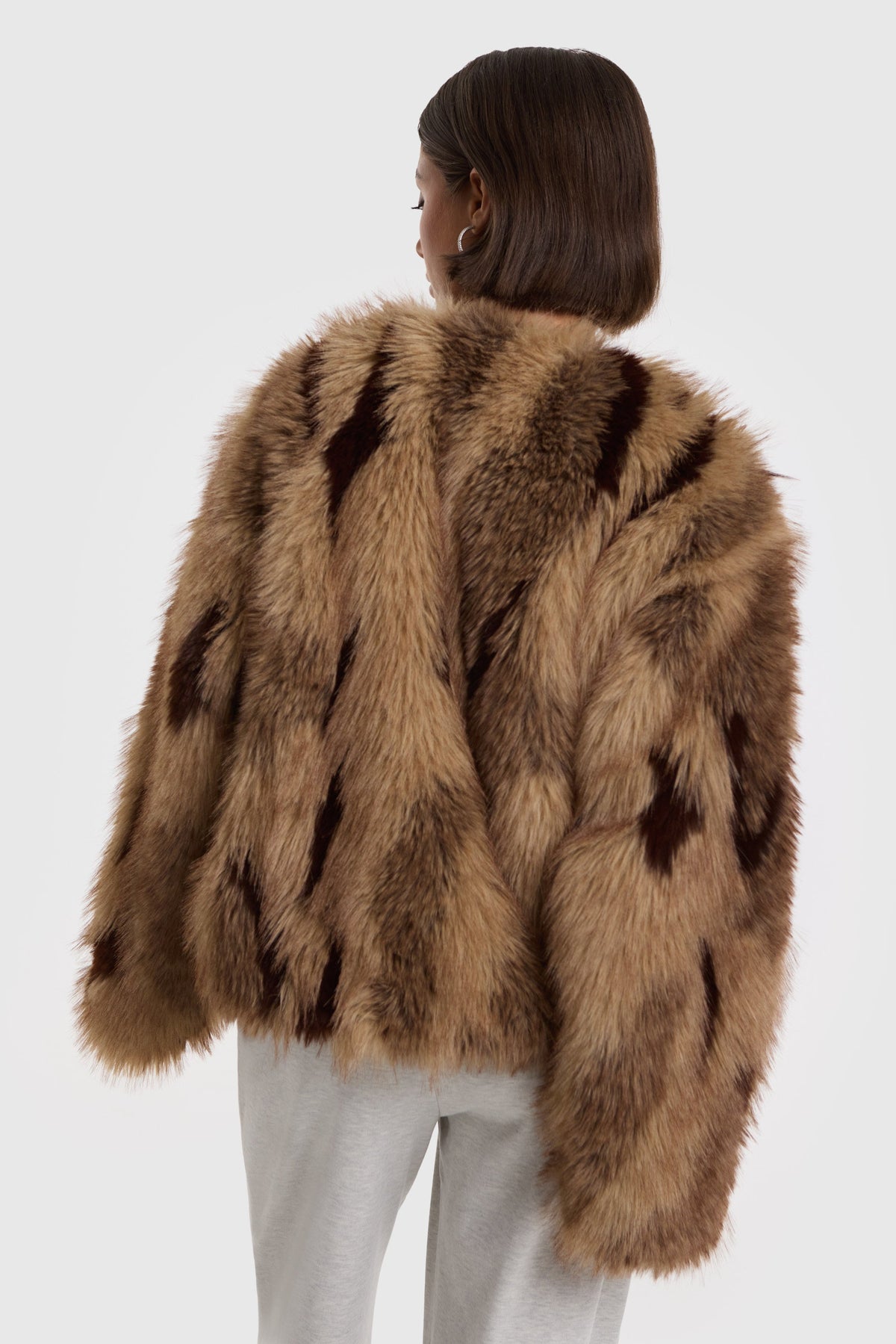 ALIX The Label Mix Faux Fur Coat – Camel – Ansicht 3