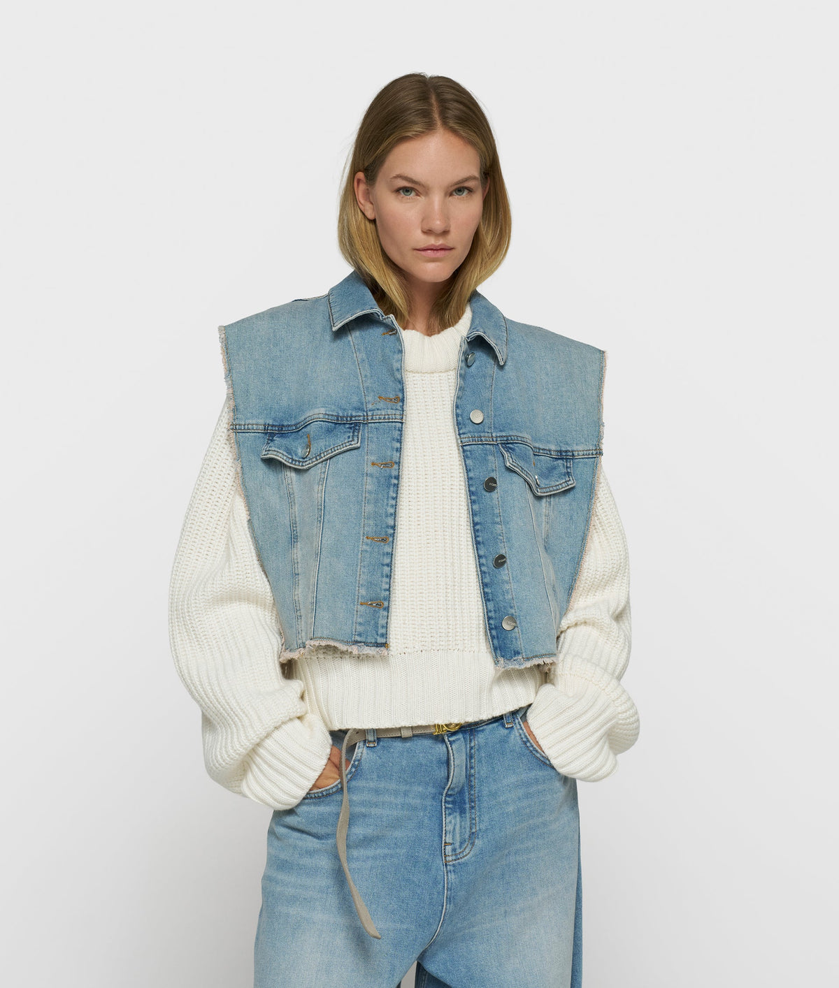 Cropped Denim Gilet 10Days