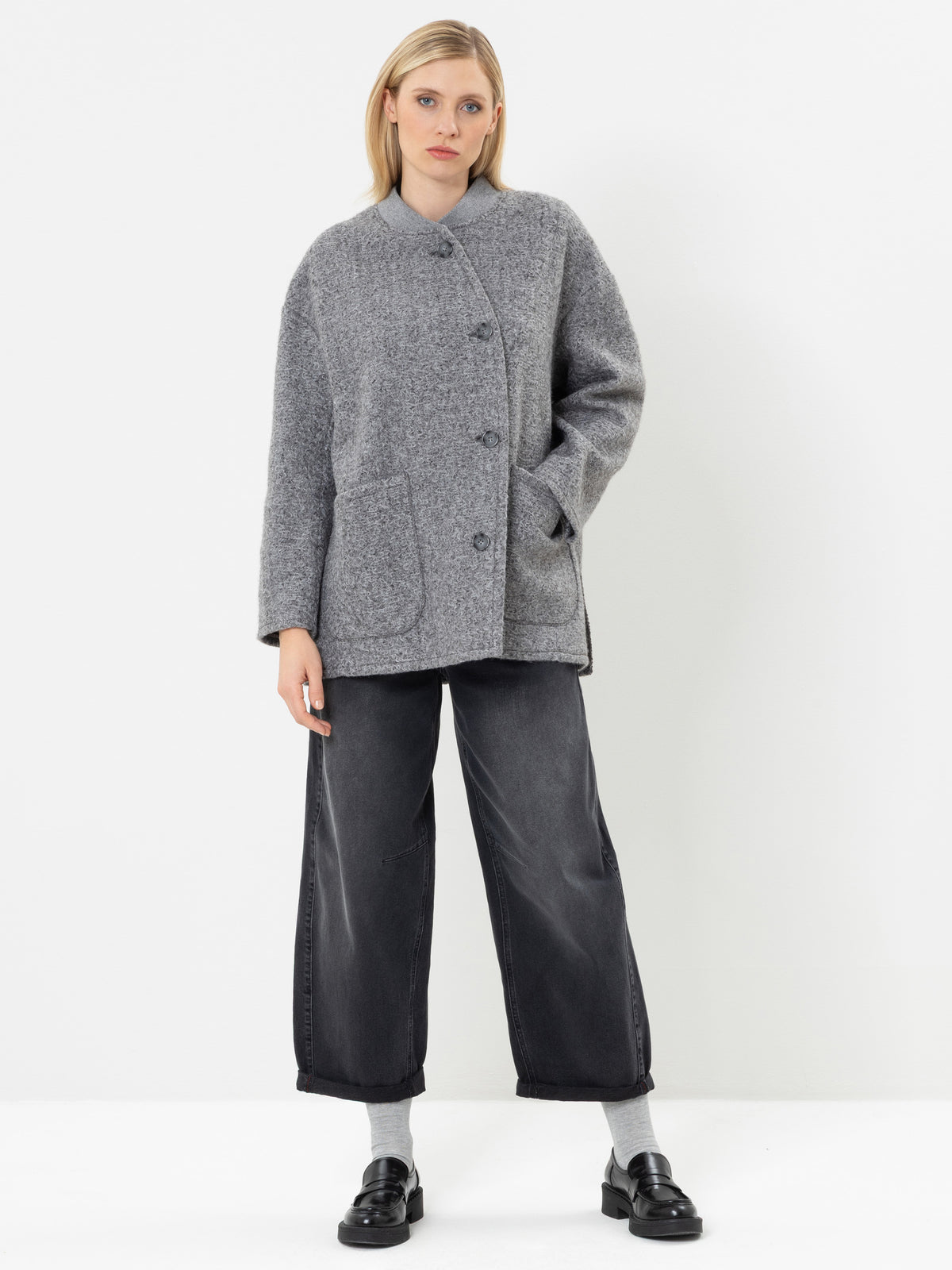 Herrlicher Franka Wollfleece-Jacke – kompletter Look