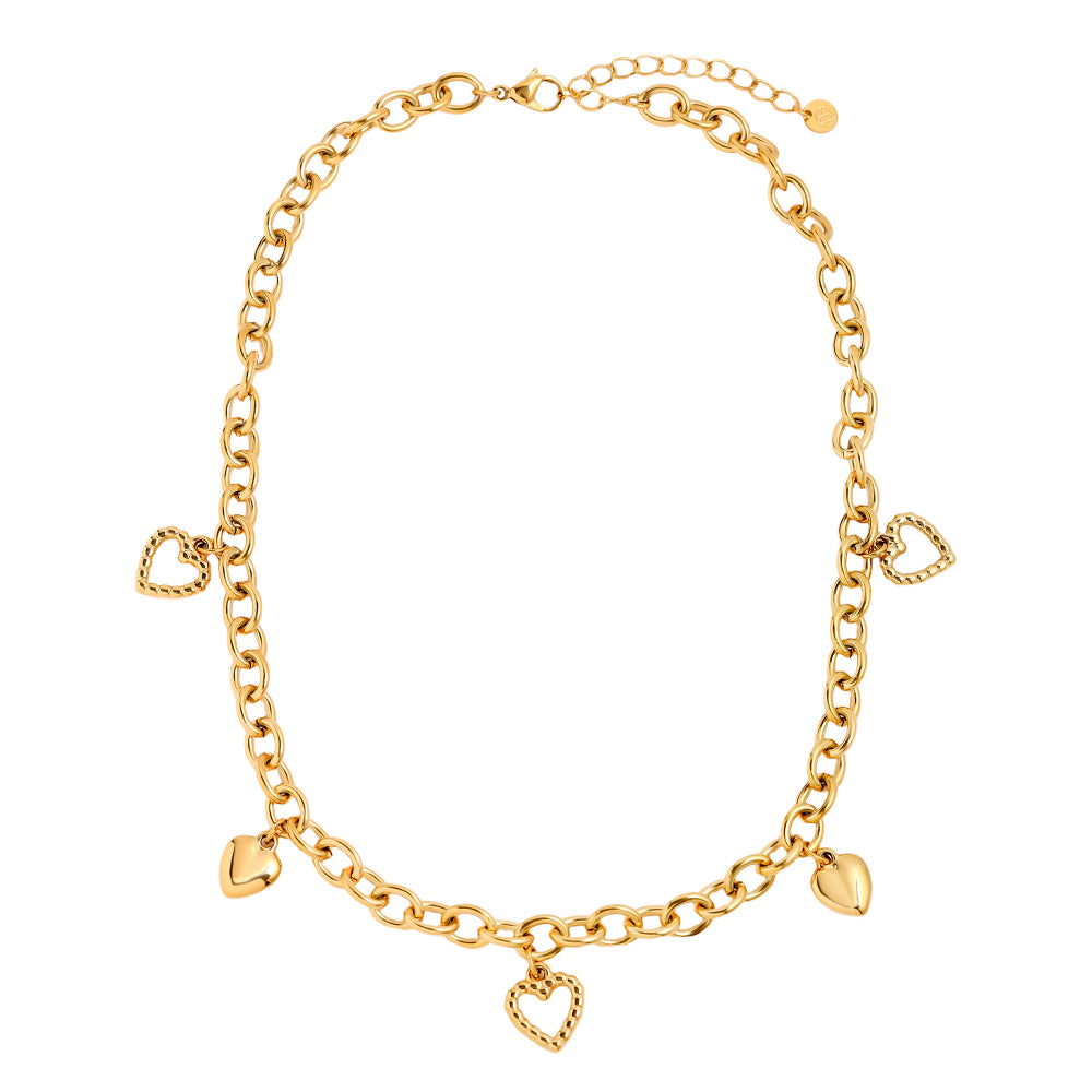 Herz-Charmkette – Gold