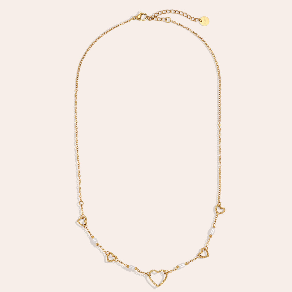Herzkette Perle – Gold