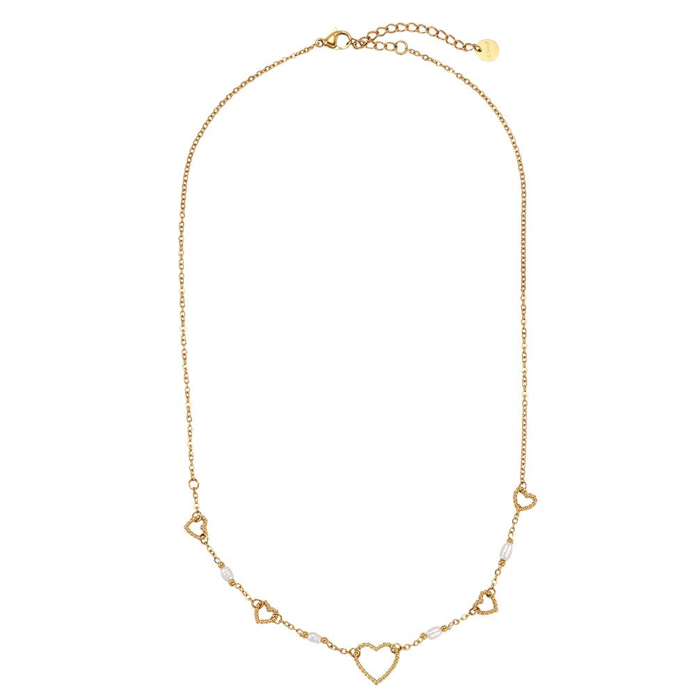 Herzkette Perle – Gold