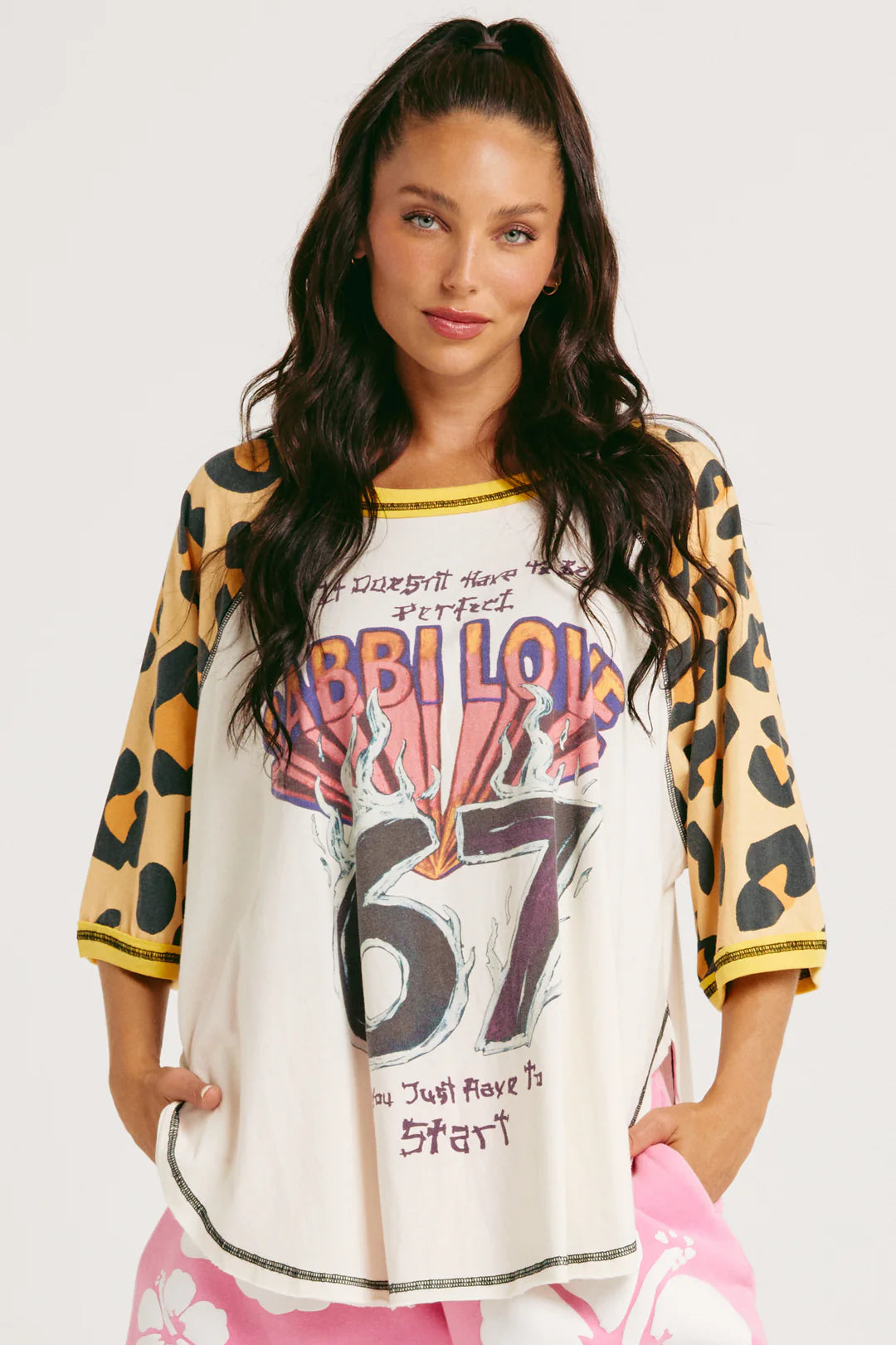 Sabbi THE 67 RAGLAN TEE LEOPARD
