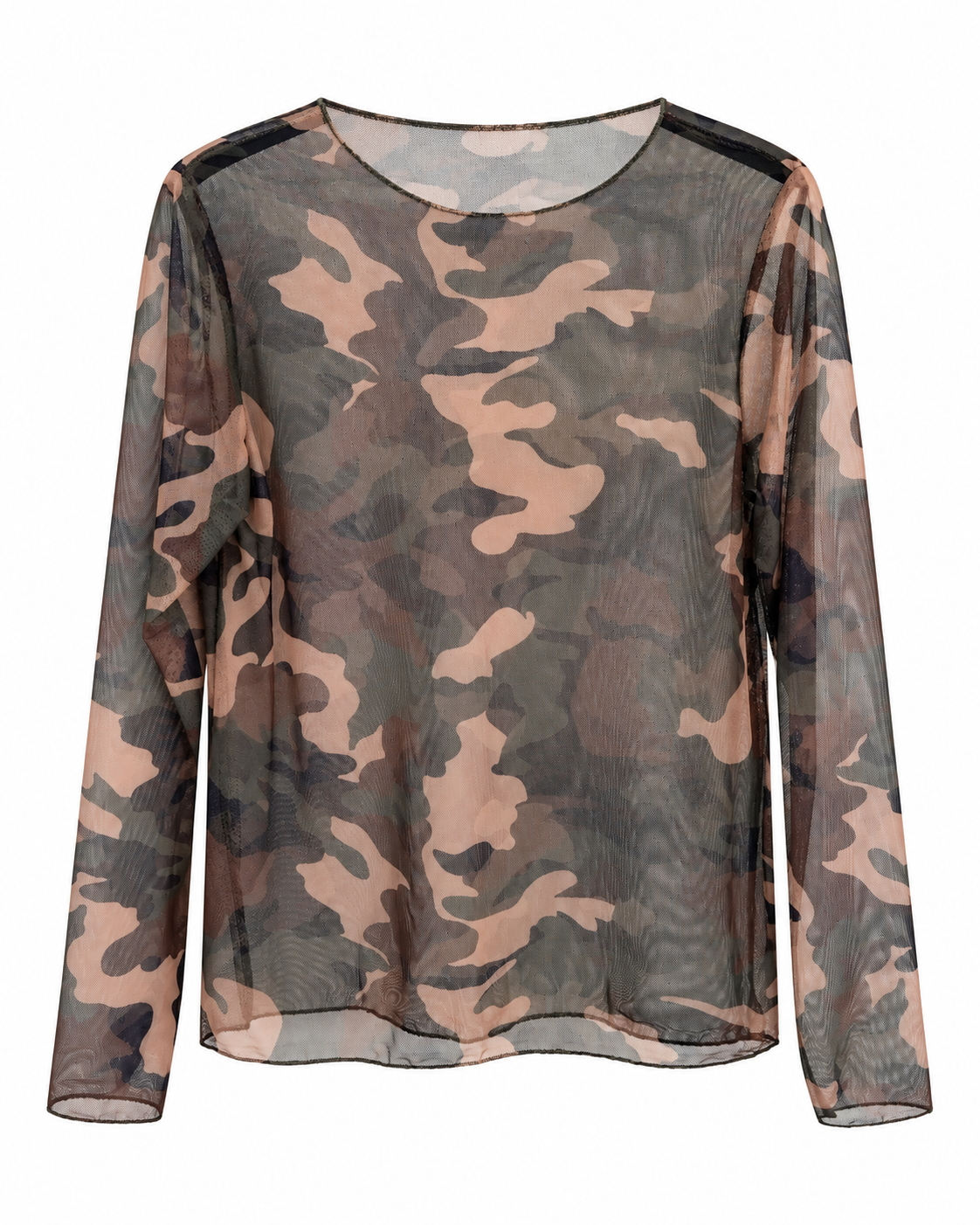 Mesh Camo – transparentes Langarmshirt Camouflage