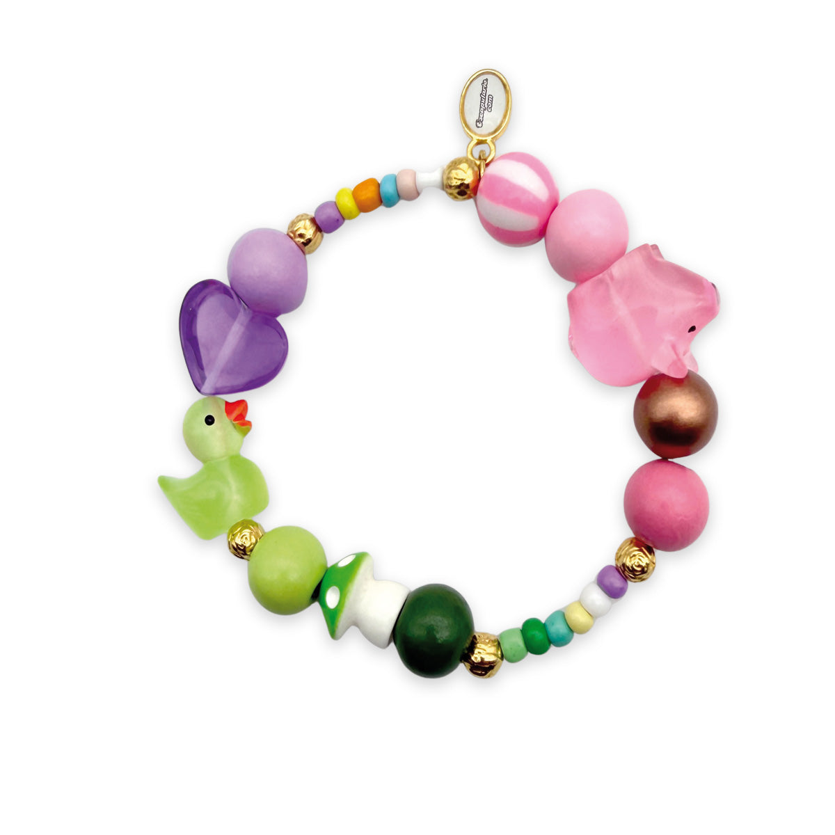 Escapulario Armband Ente und Glücksschweinchen im Mix