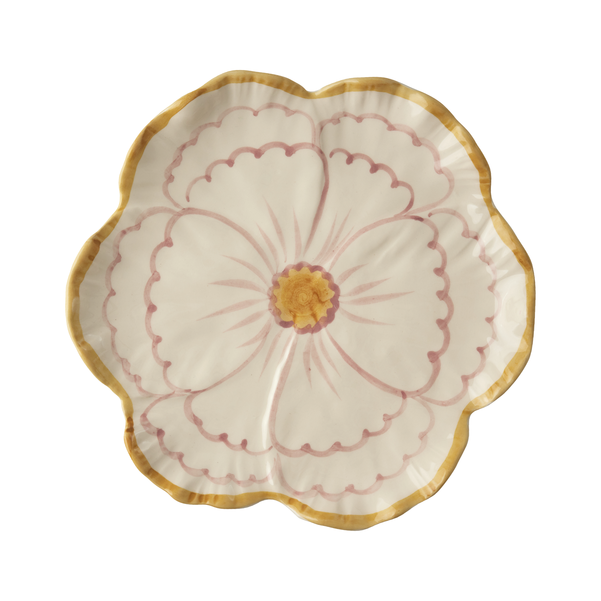 Rice blumenförmiger Keramik-Beilagenteller in Pink