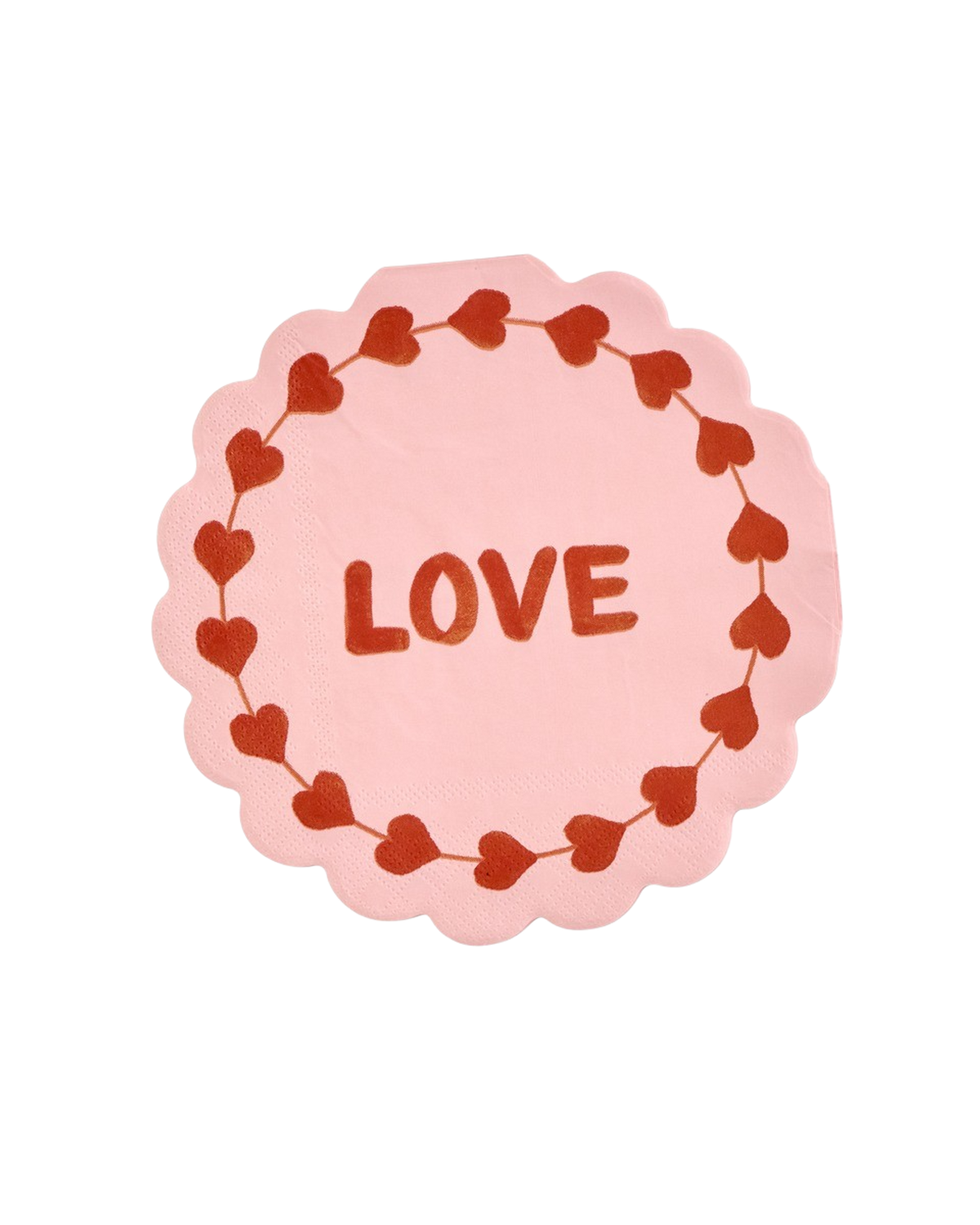 Rice – Runde Papierservietten mit Wellenrand – 20er-Pack – Love