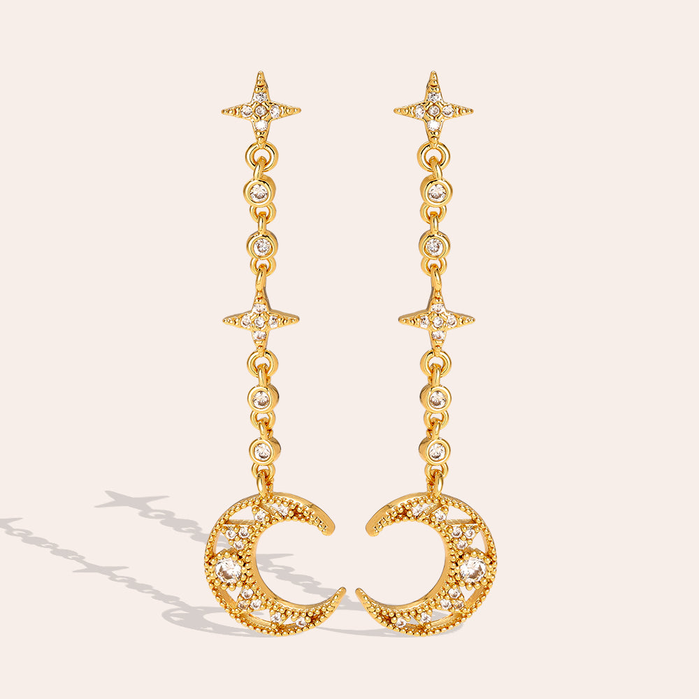 Ohrstecker Mond & Stern – Gold