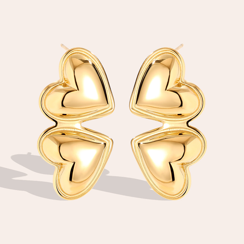 Ohrstecker Doppelherz – Gold