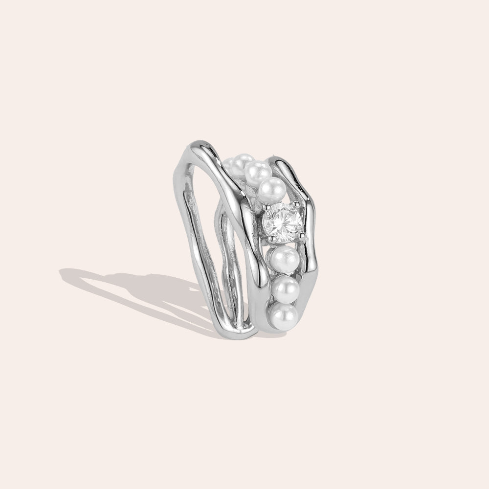 Earcuff Perle – Silber