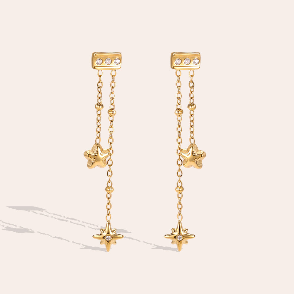 Ohrstecker Sternenkette – Gold