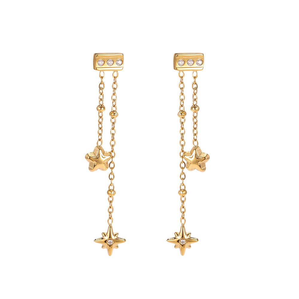 Ohrstecker Sternenkette – Gold