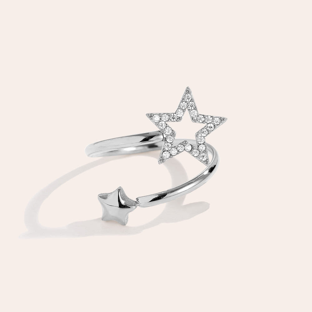 Sternenring Offen – Silber