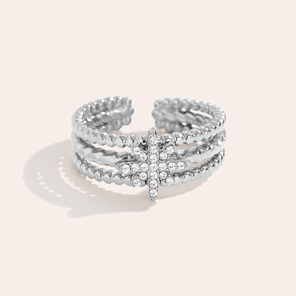 Sternenring Dreireihig – Silber