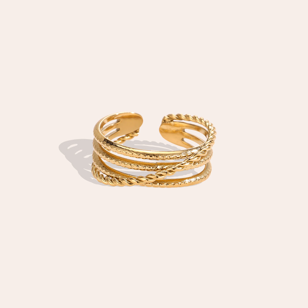 Ring Dreireihig – Gold