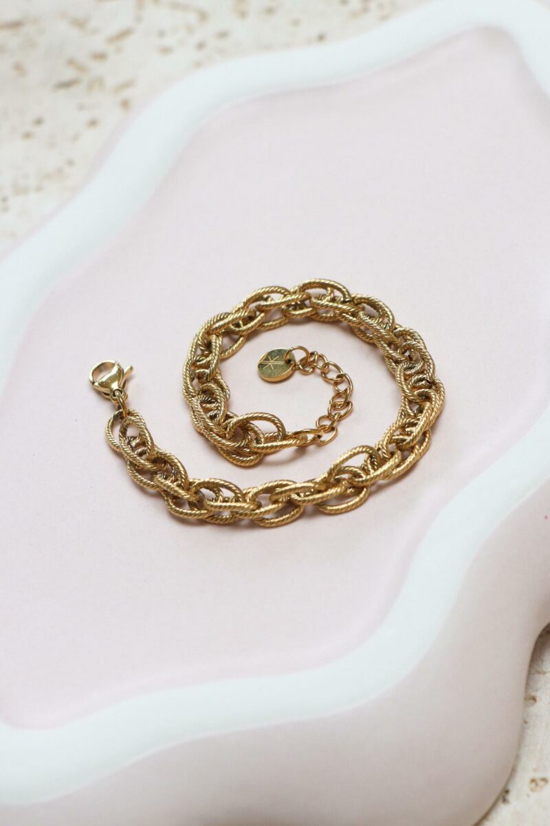 Label KIKI Twisted stripes bracelet gold