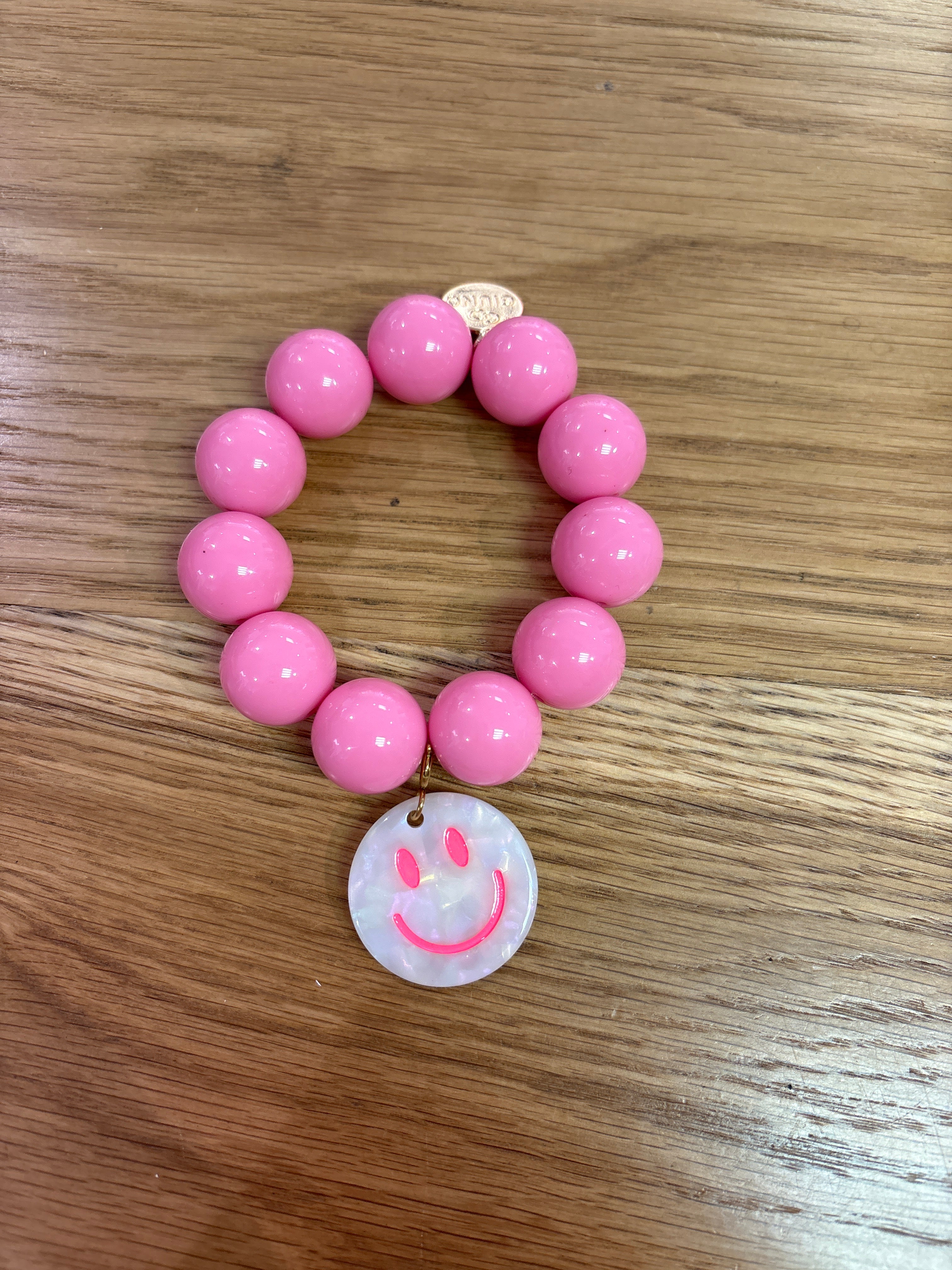 Armband pink smiley