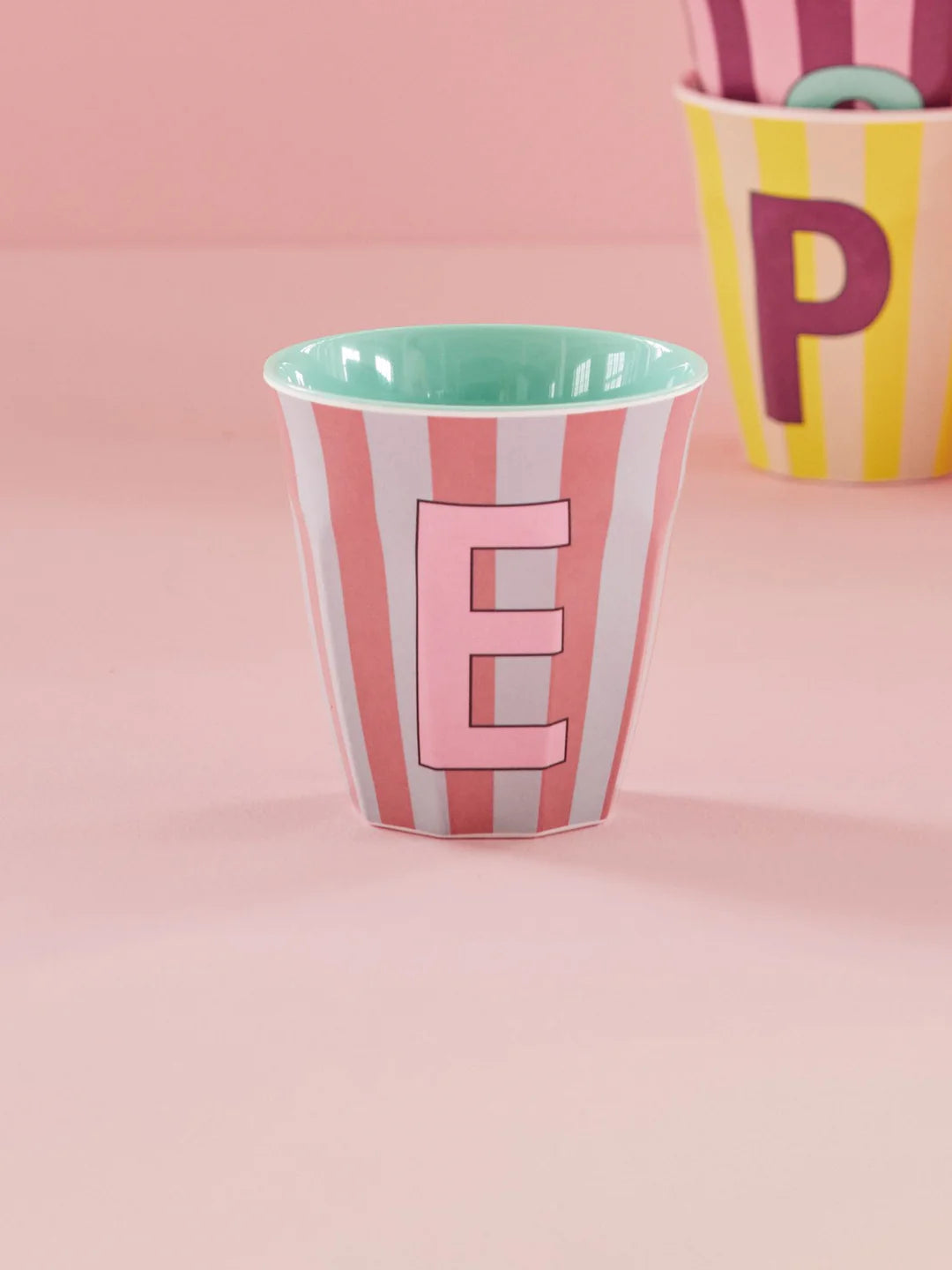 Rice Becher A-Z Rosa Stripe