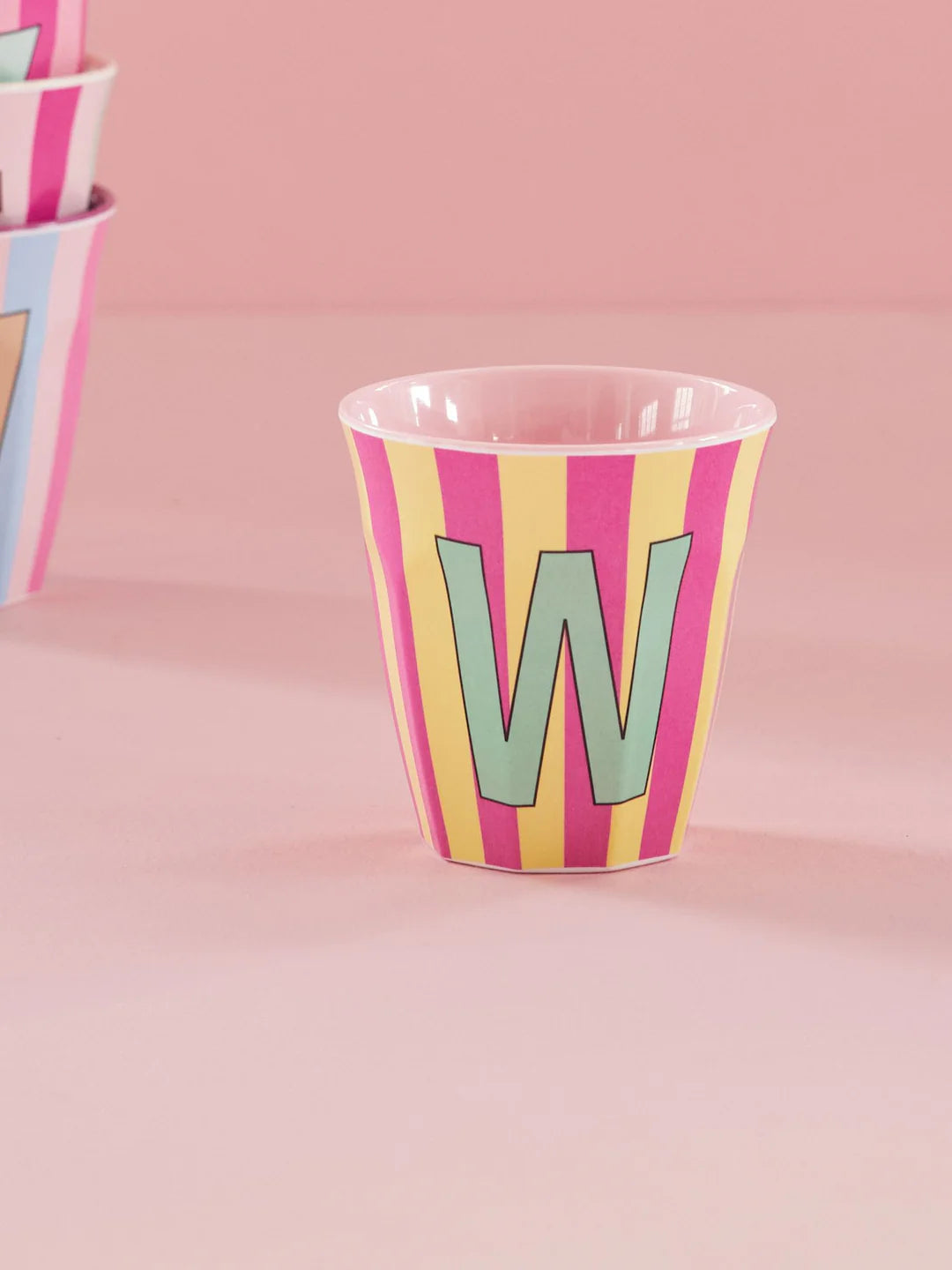 Rice Becher A-Z Rosa Stripe