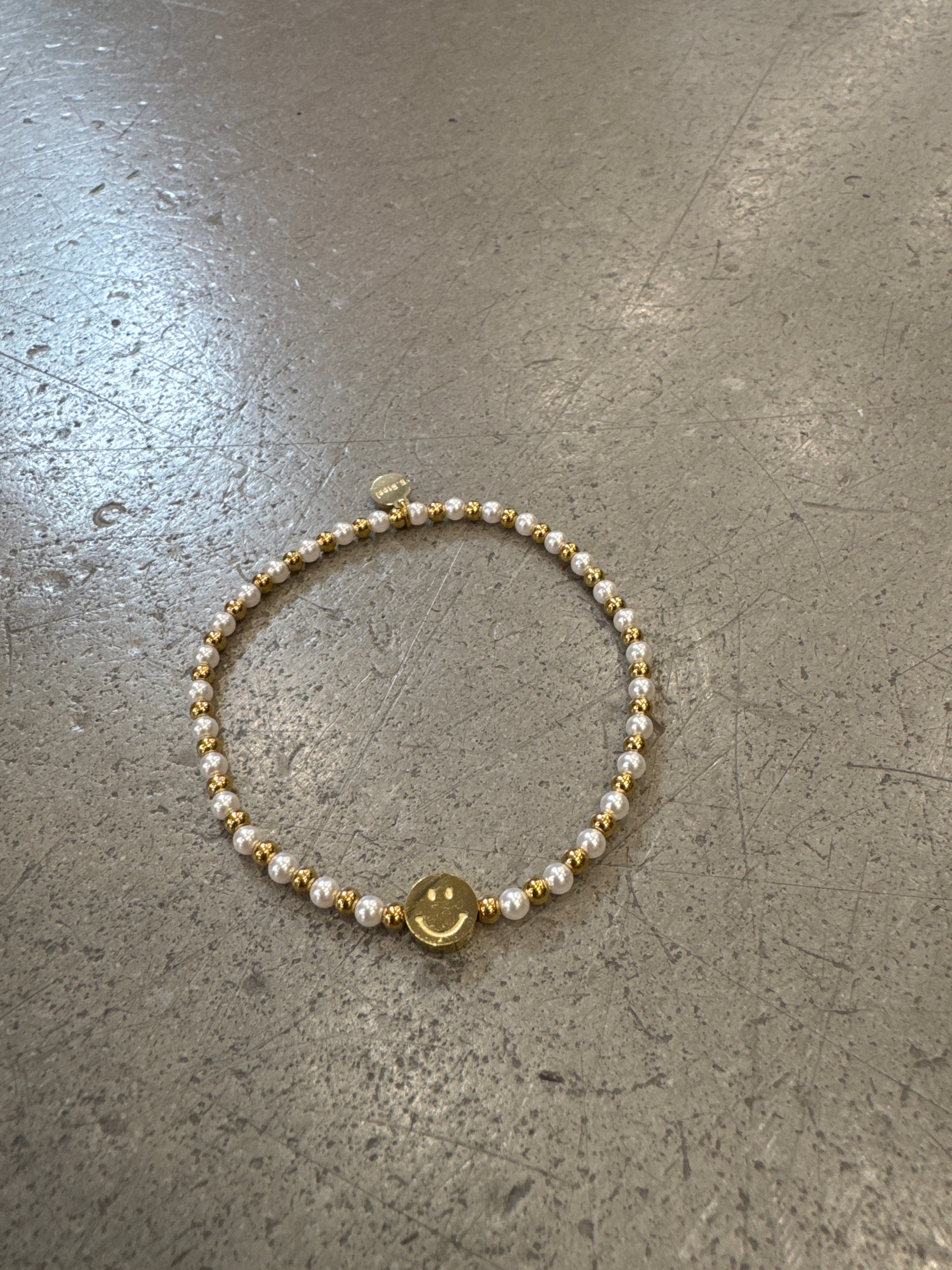 Kette Smiley Pearl Gold