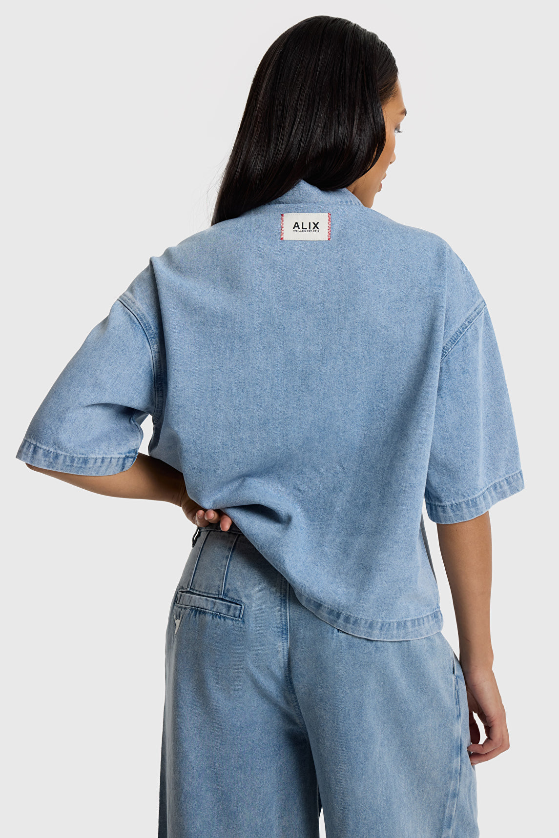 Bluse Alix the Label DENIM SHORTSLEEVE BLOUSE