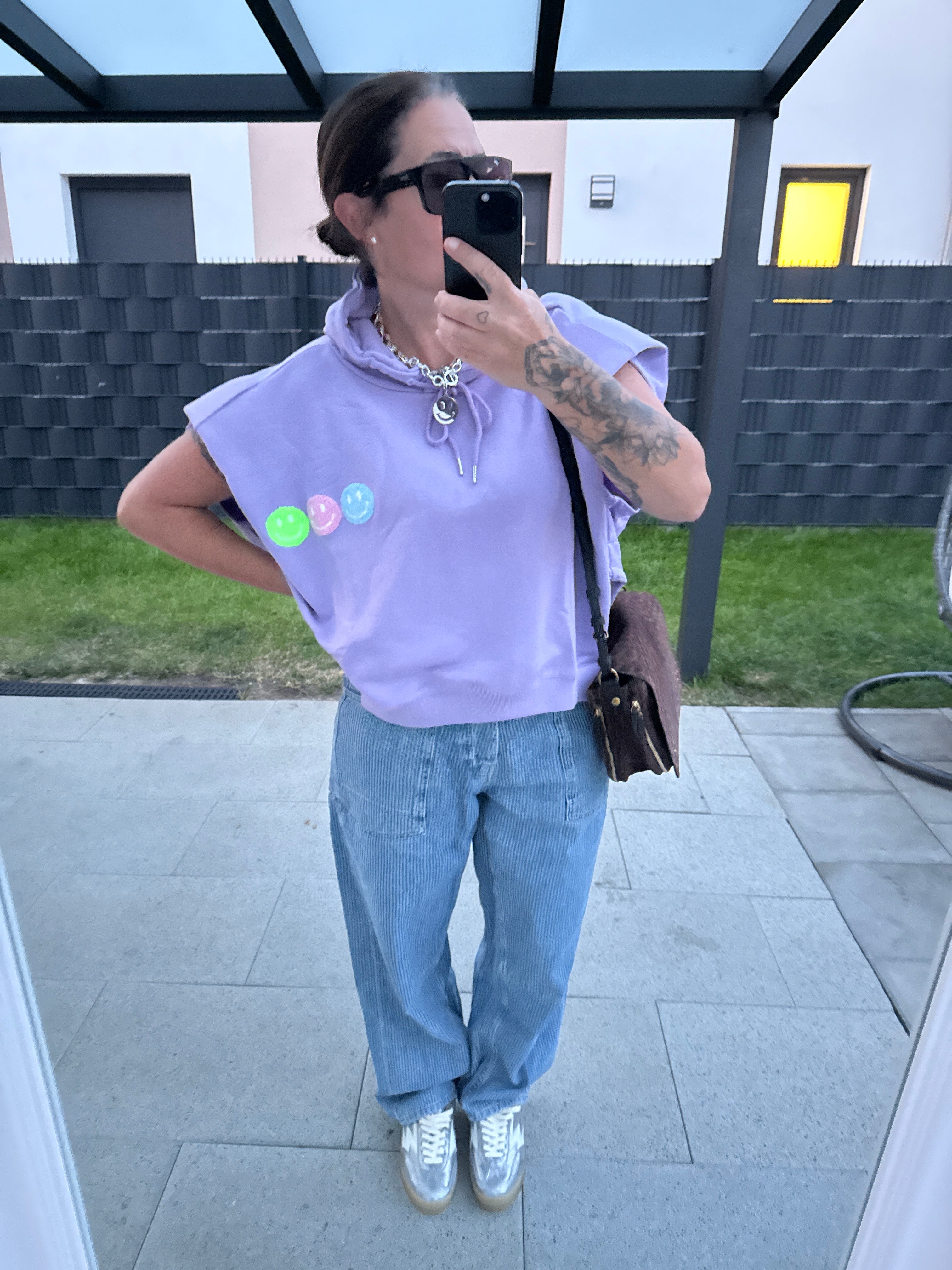 T-Shirt Smiley Sweat Croped