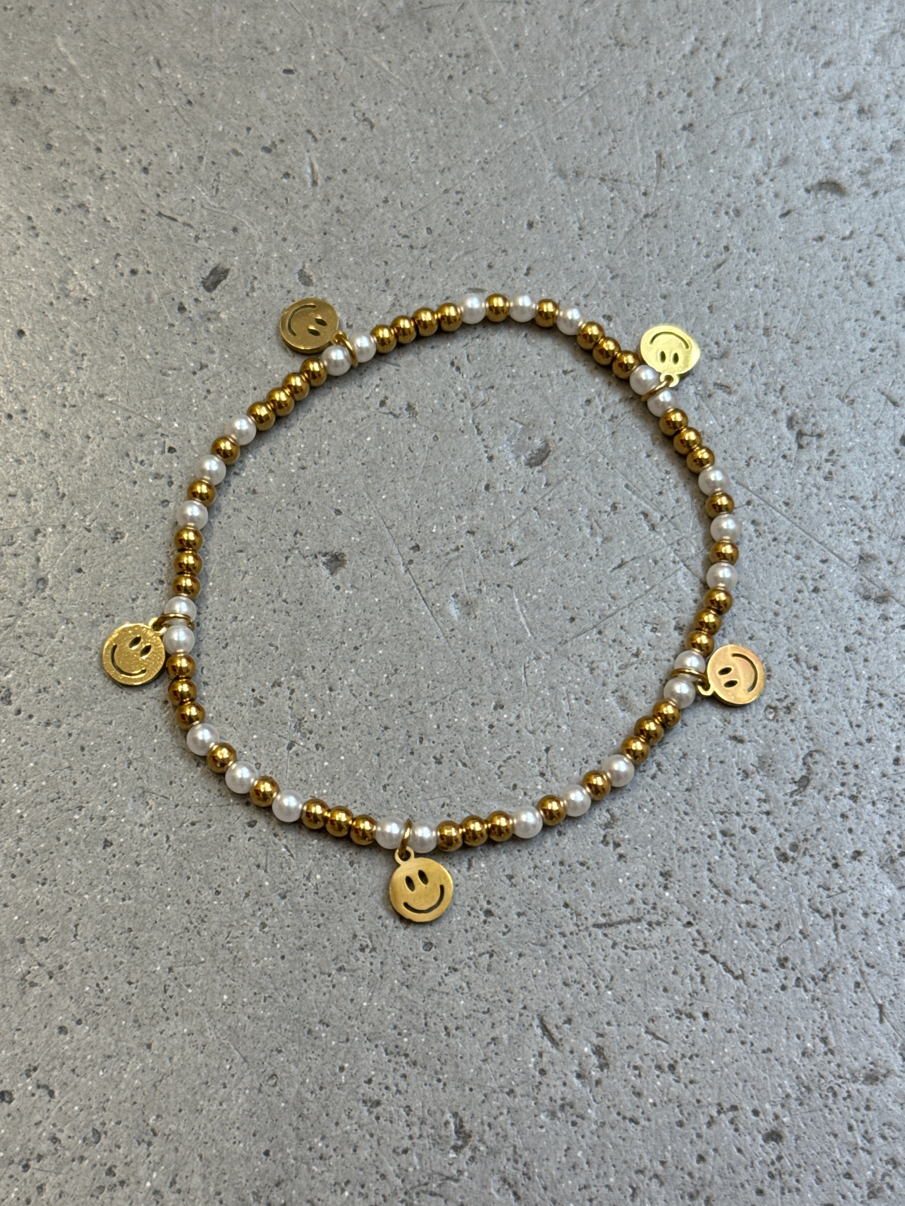 Armband Smiley Pearl Gold