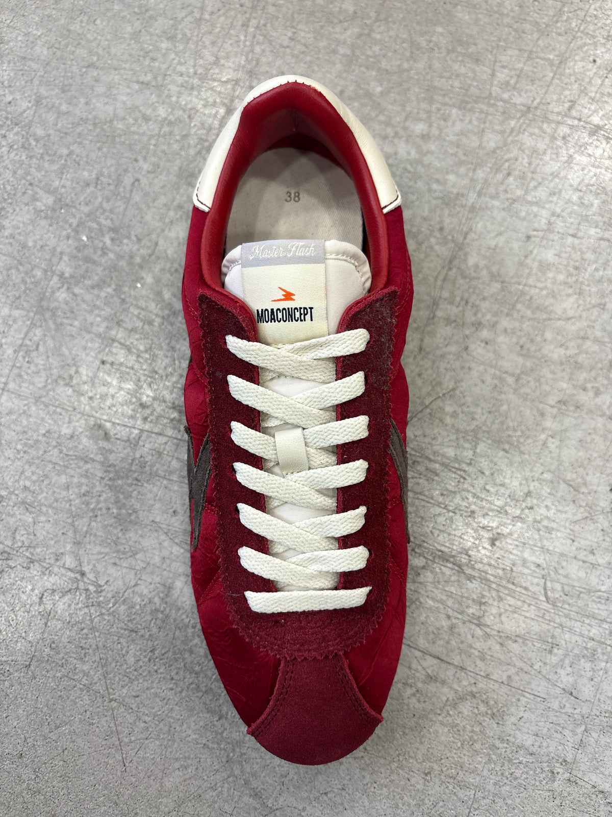 MOA Concept Flash Suede Sneaker – Cognac/Bordeaux