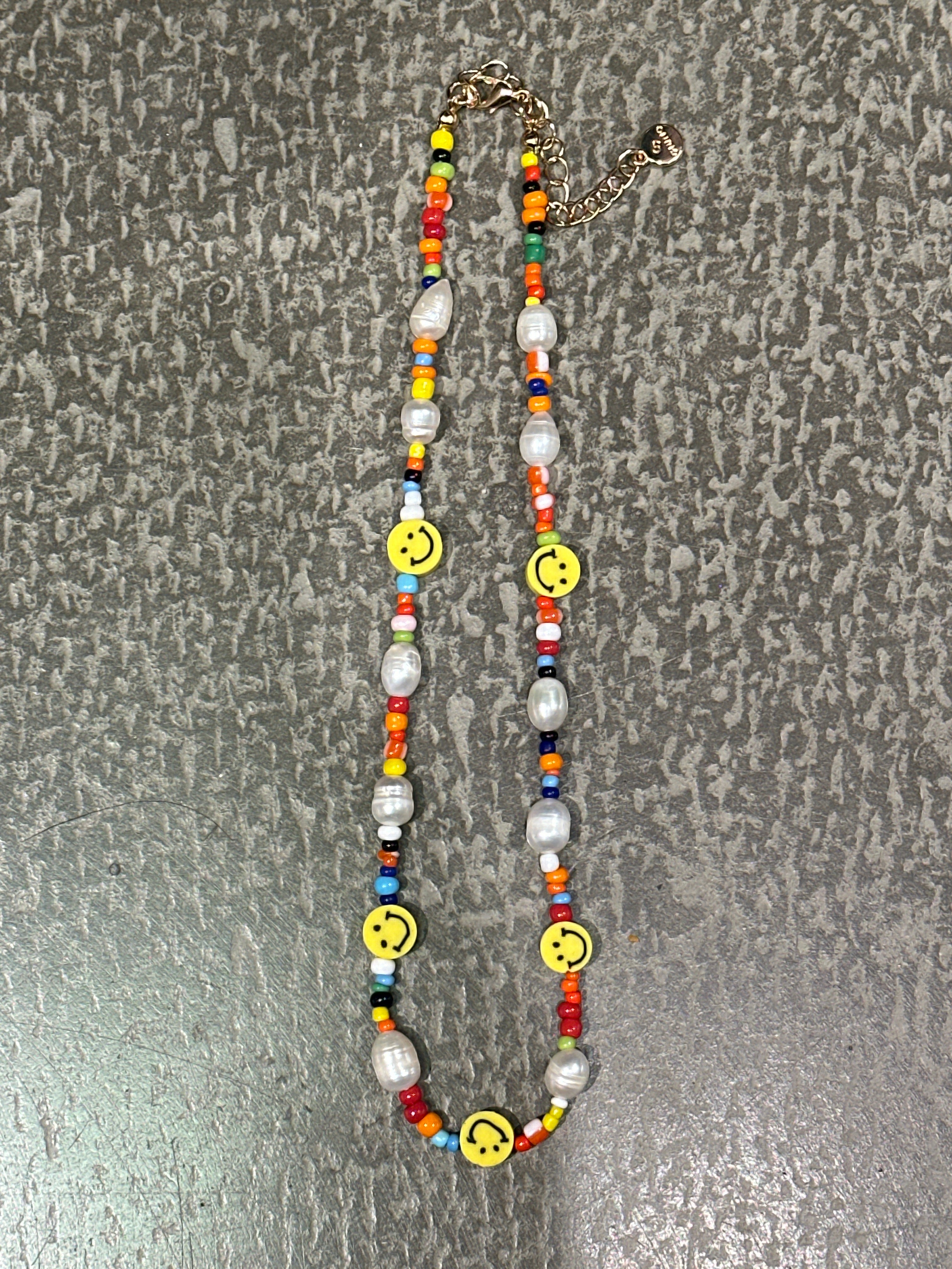 Halskette Smiley Bunt