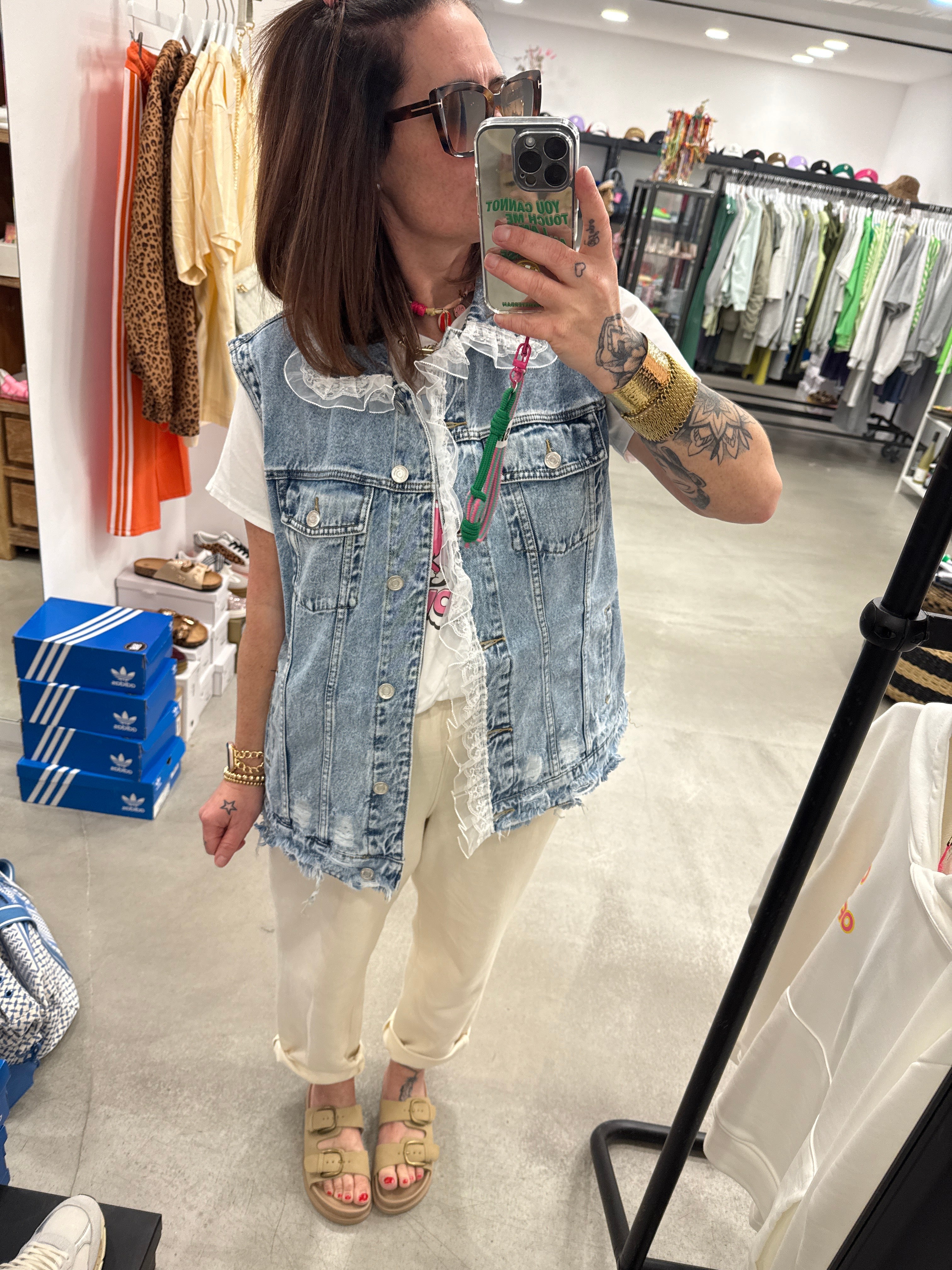 Weste Denim Lace