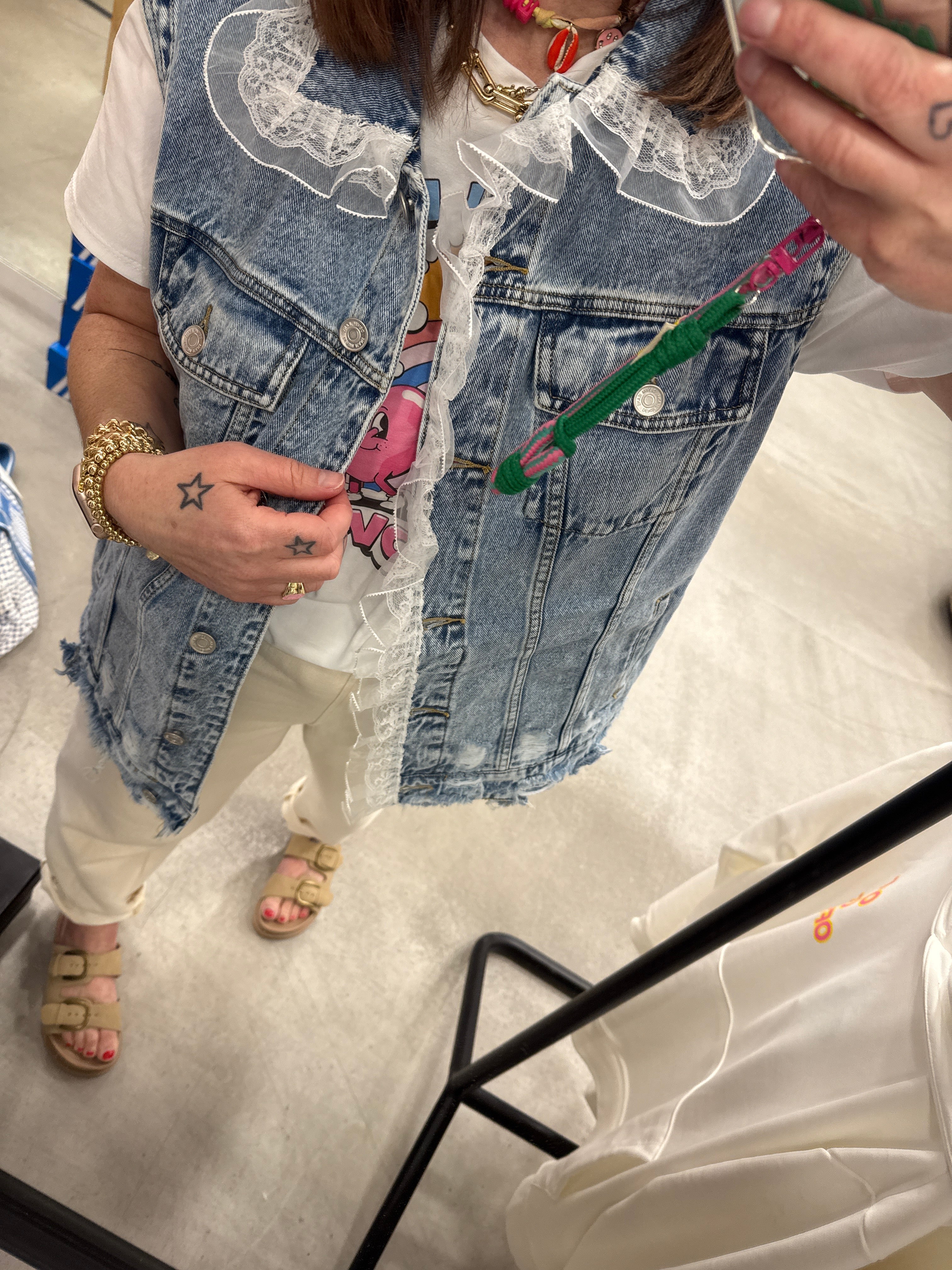Weste Denim Lace