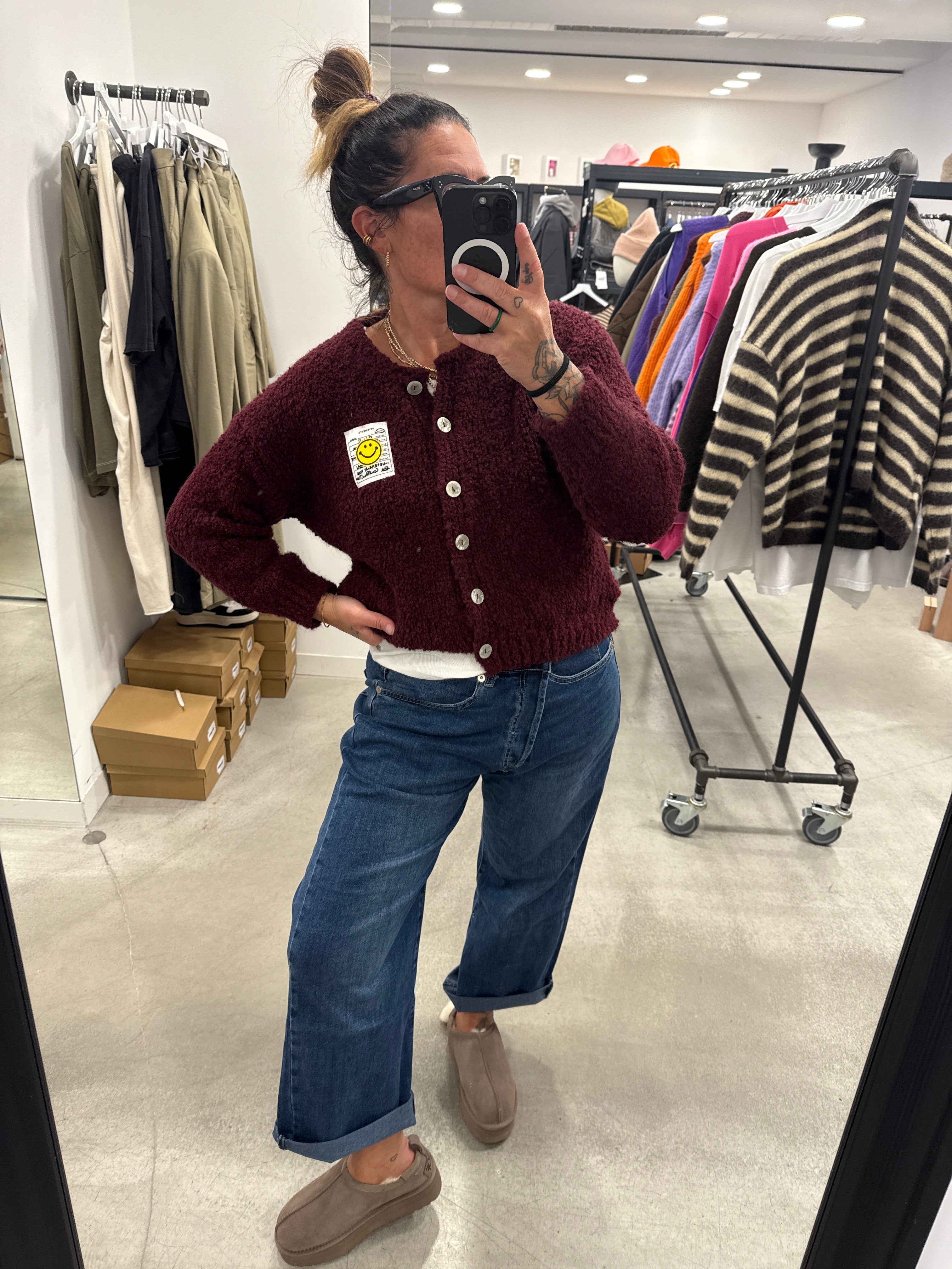 Cardigan Smiley Bordeaux