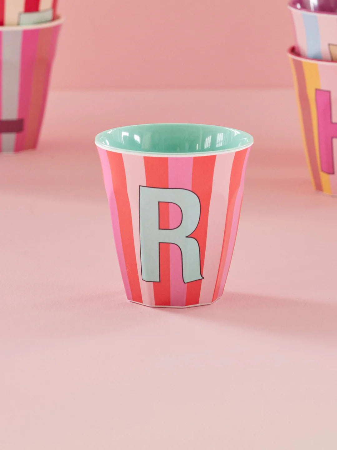 Rice Becher A-Z Rosa Stripe