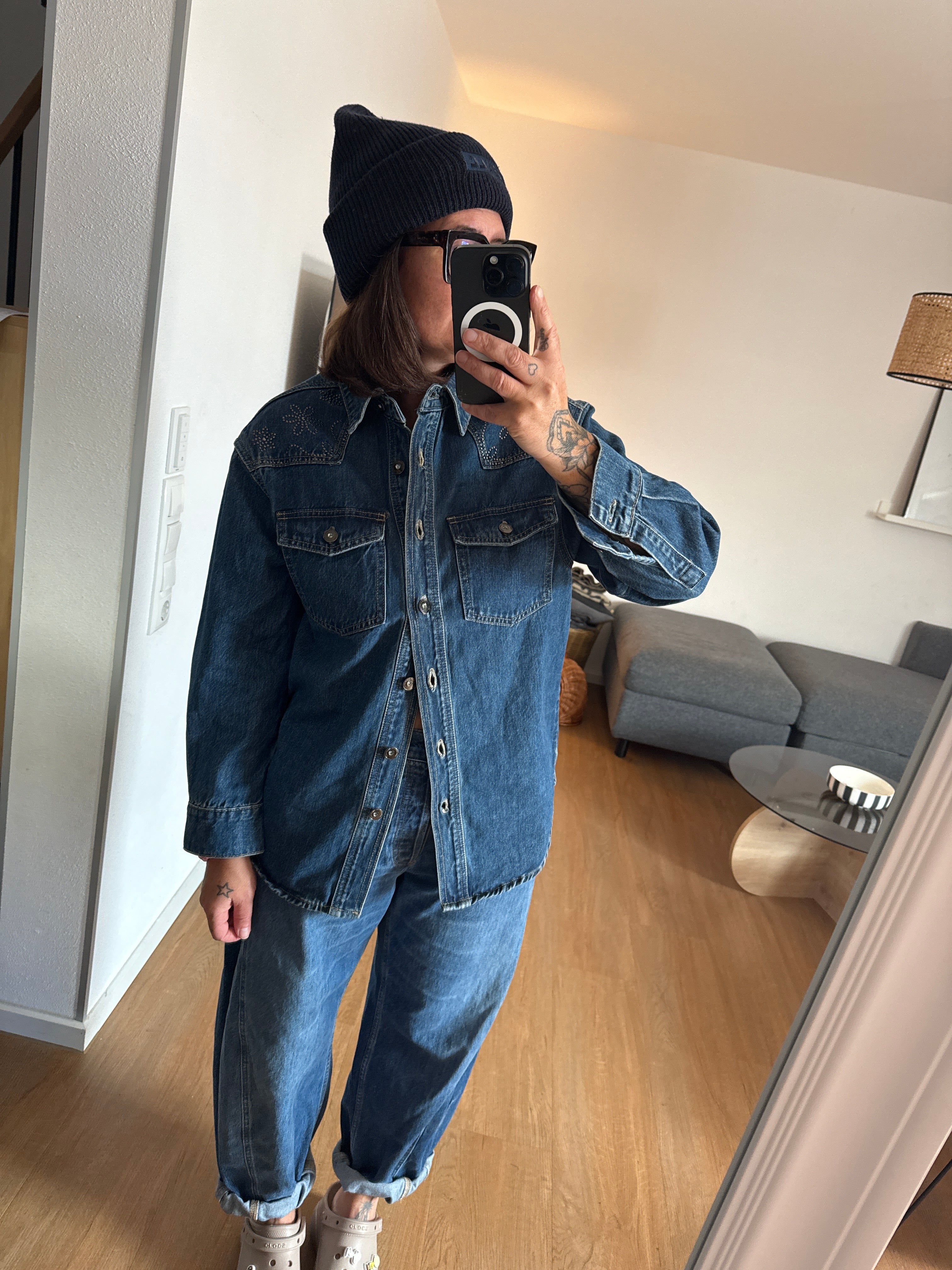 Bluse Denim Flower