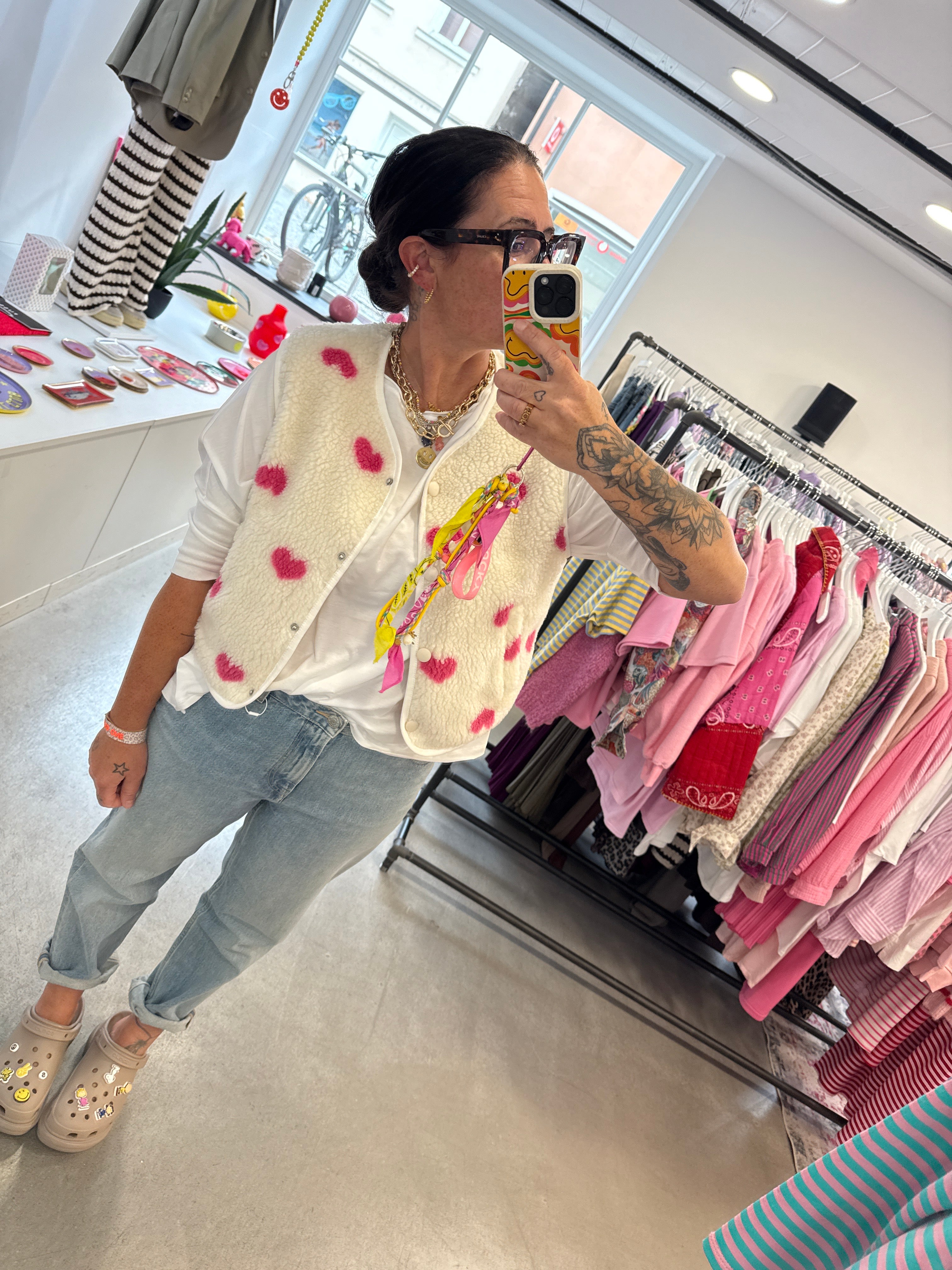 Weste Teddy Heart pink